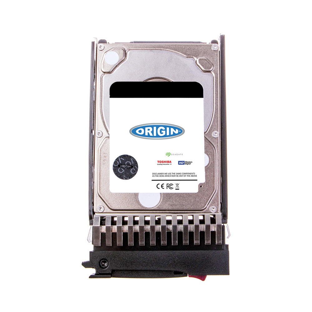Un disco rigido con etichetta Seagate e logo Origin. Sfondo bianco.