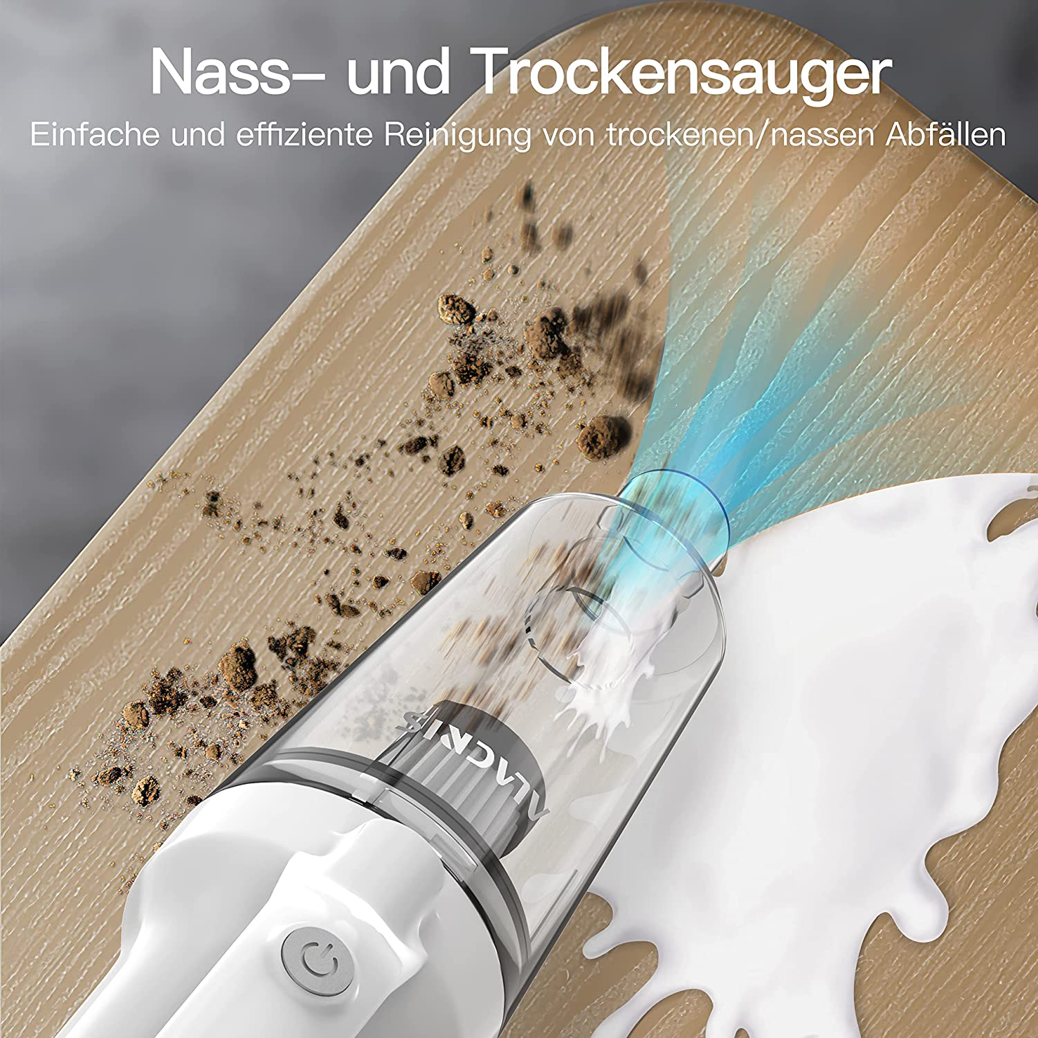 TOVBMUP 9000PA Saugkraft LED Licht Handstaubsauger, Netz-/Batteriebetrieb