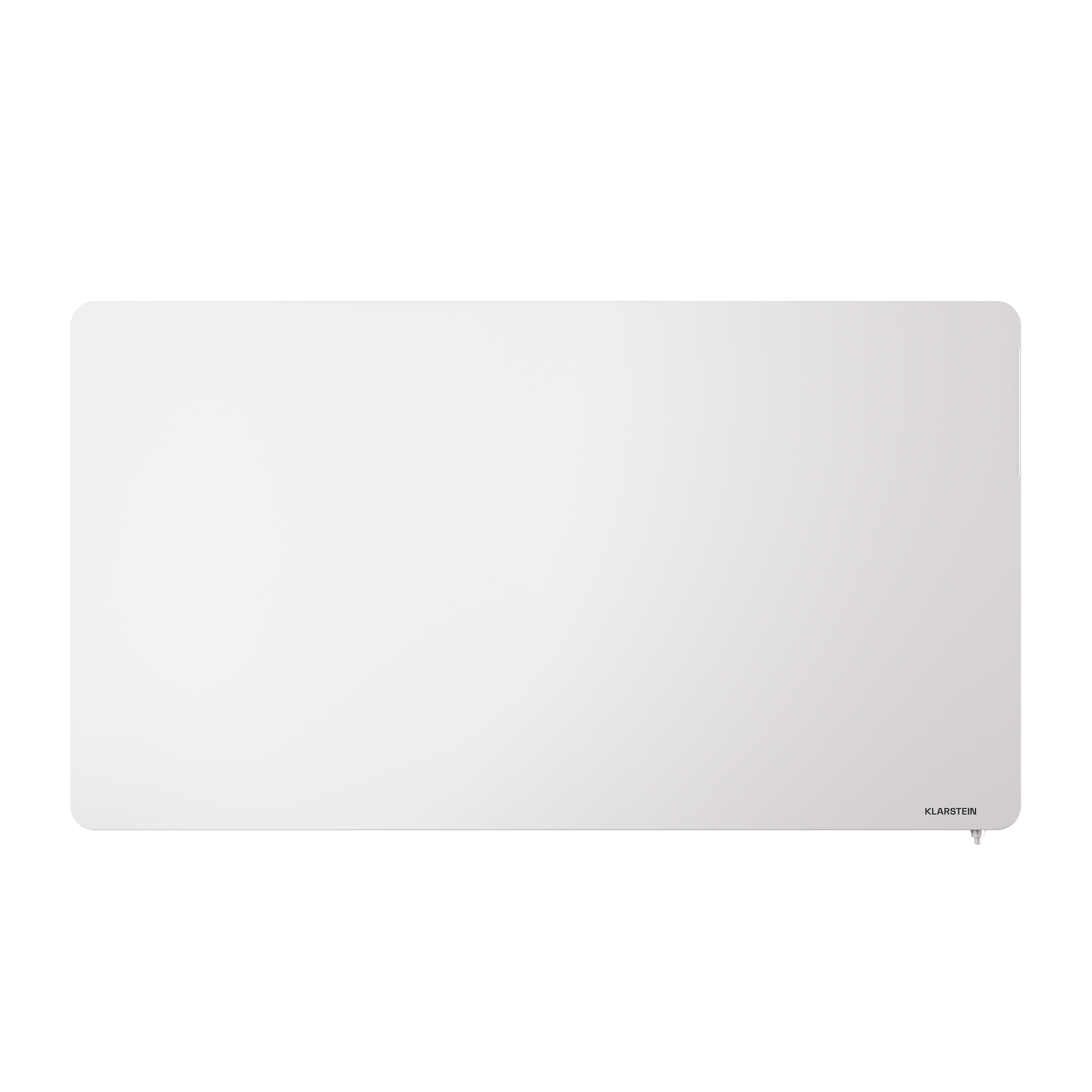 Pannello riscaldante bianco con logo Klarstein. Un design semplice e moderno.