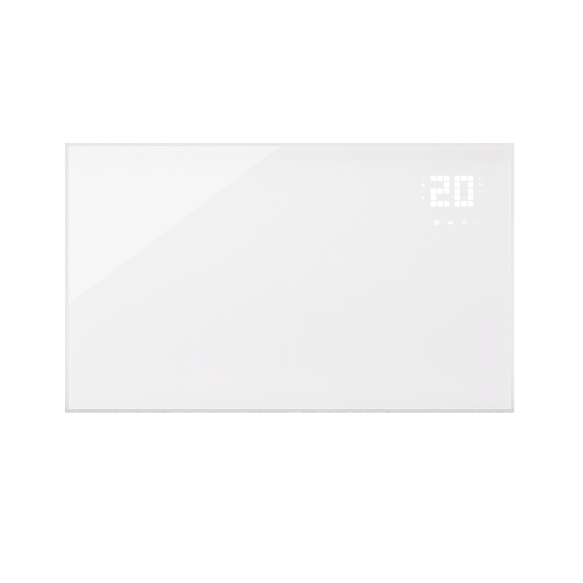 Display digitale rettangolare bianco che mostra il numero 20.