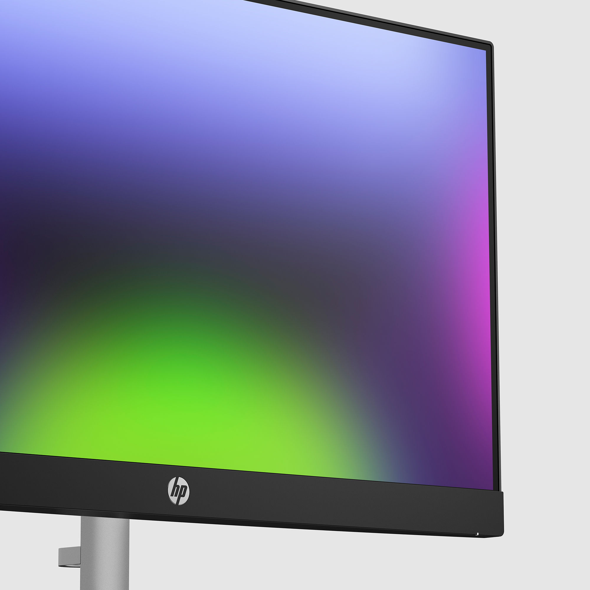 Zbliżenie ekranu monitora komputera z kolorowym, rozmytym tłem.