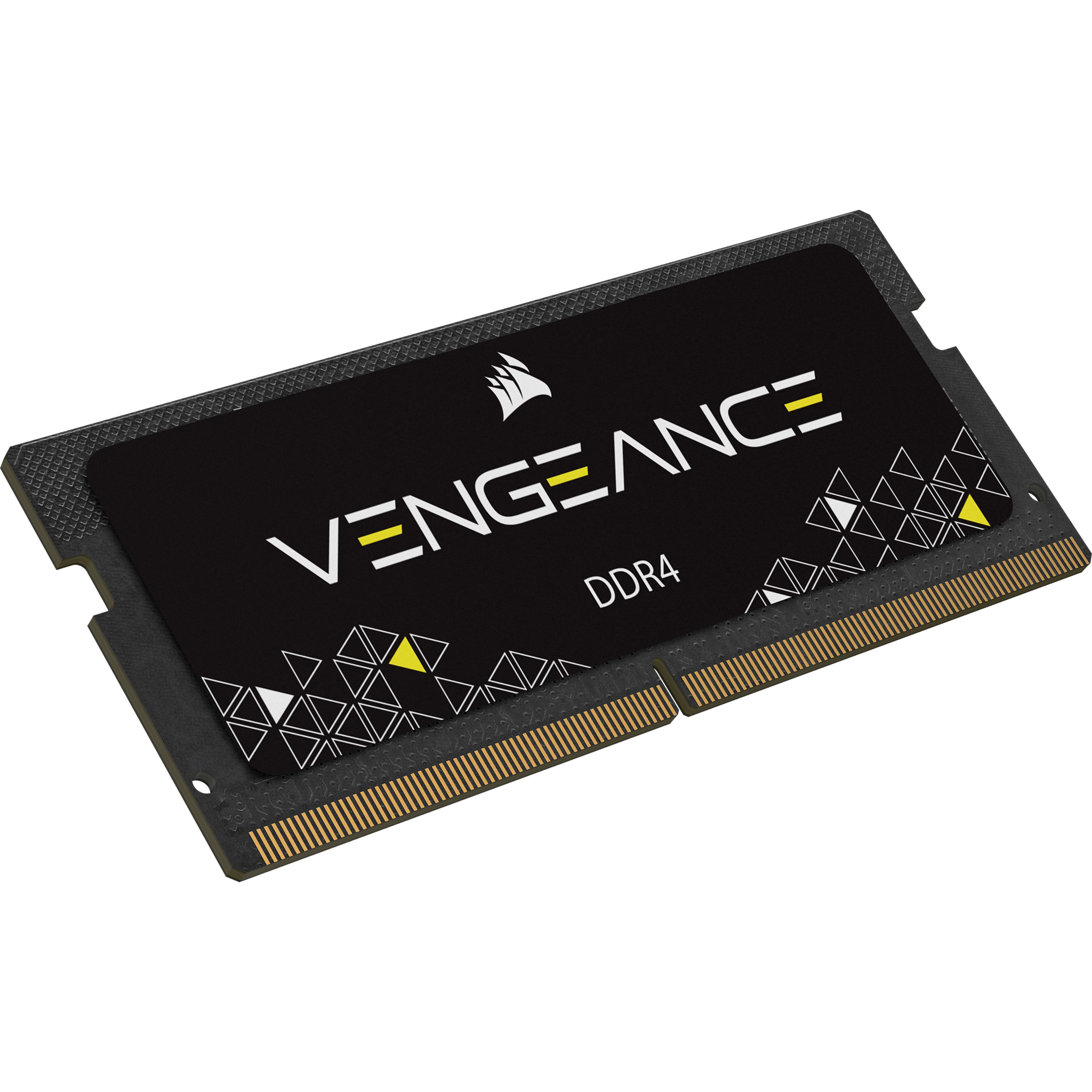 Czarny moduł RAM DDR4 z logo Vengeance i złotymi złączami.