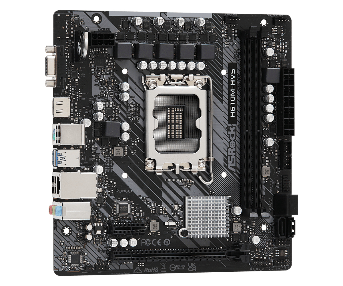 Ein Computer-Motherboard mit verschiedenen sichtbaren Komponenten. Der Hintergrund ist weiß.