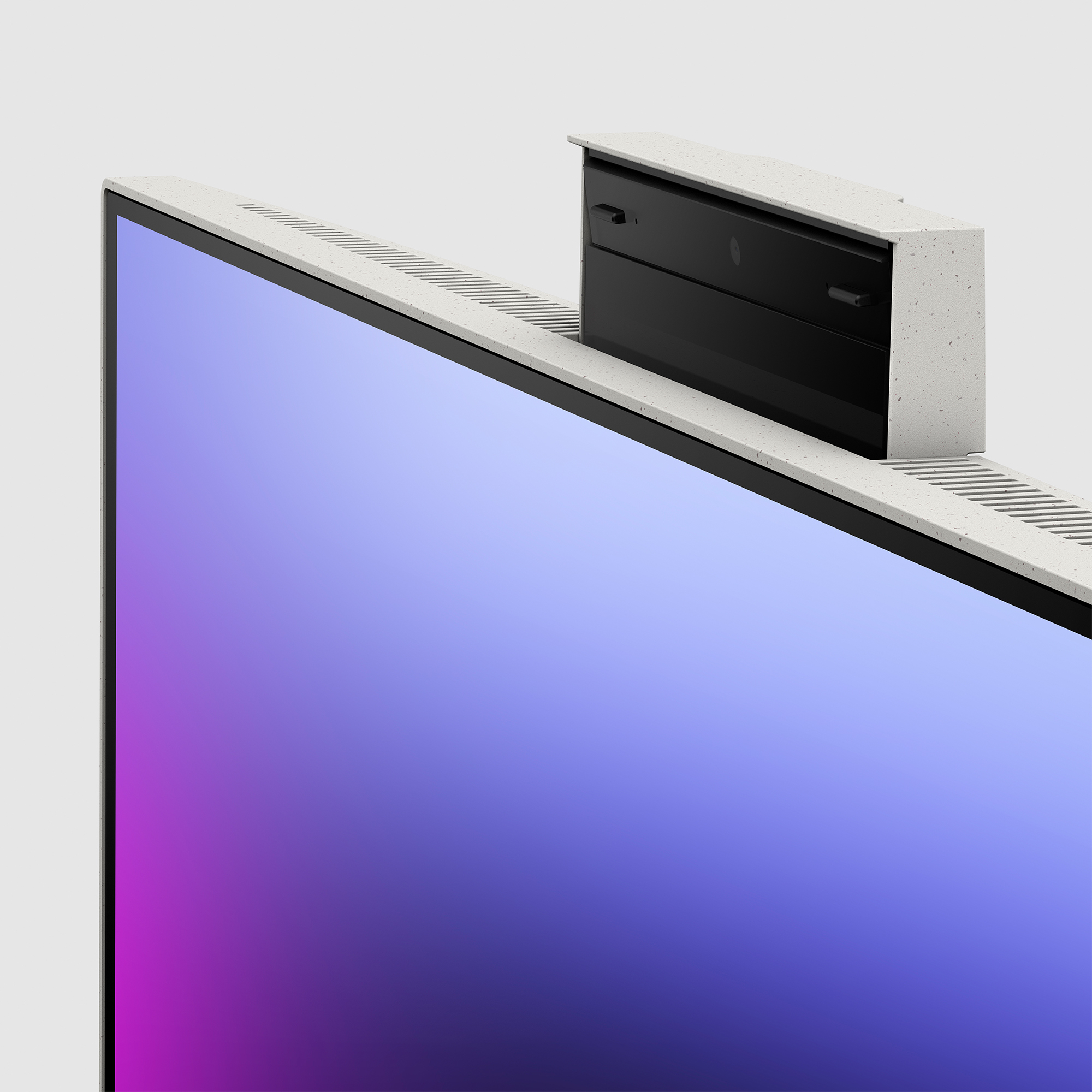 Górna część ekranu komputera HP all-in-one z modułem kamery na górze.