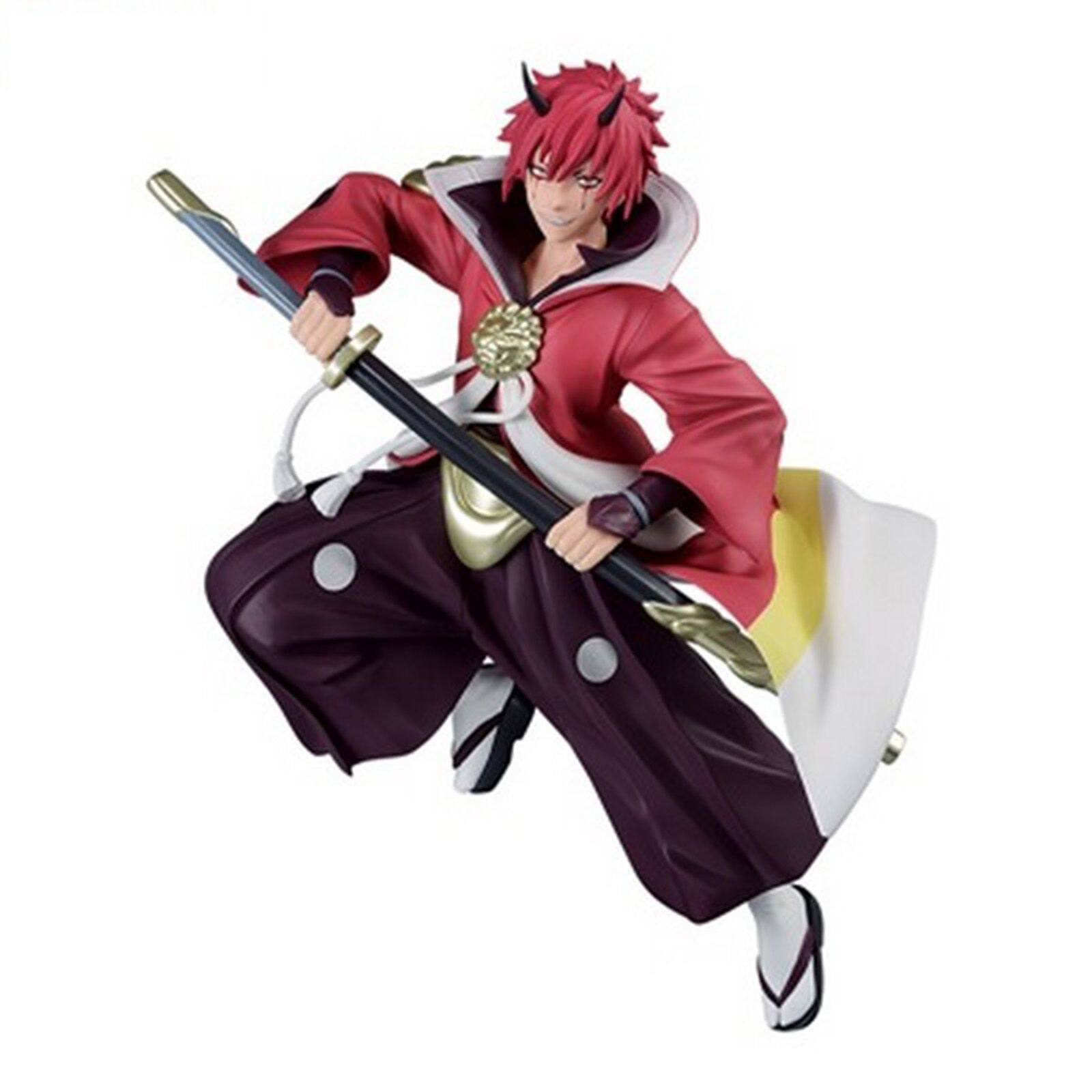 Personaje de anime con cabello rojo, sosteniendo una espada y en pose de lucha.