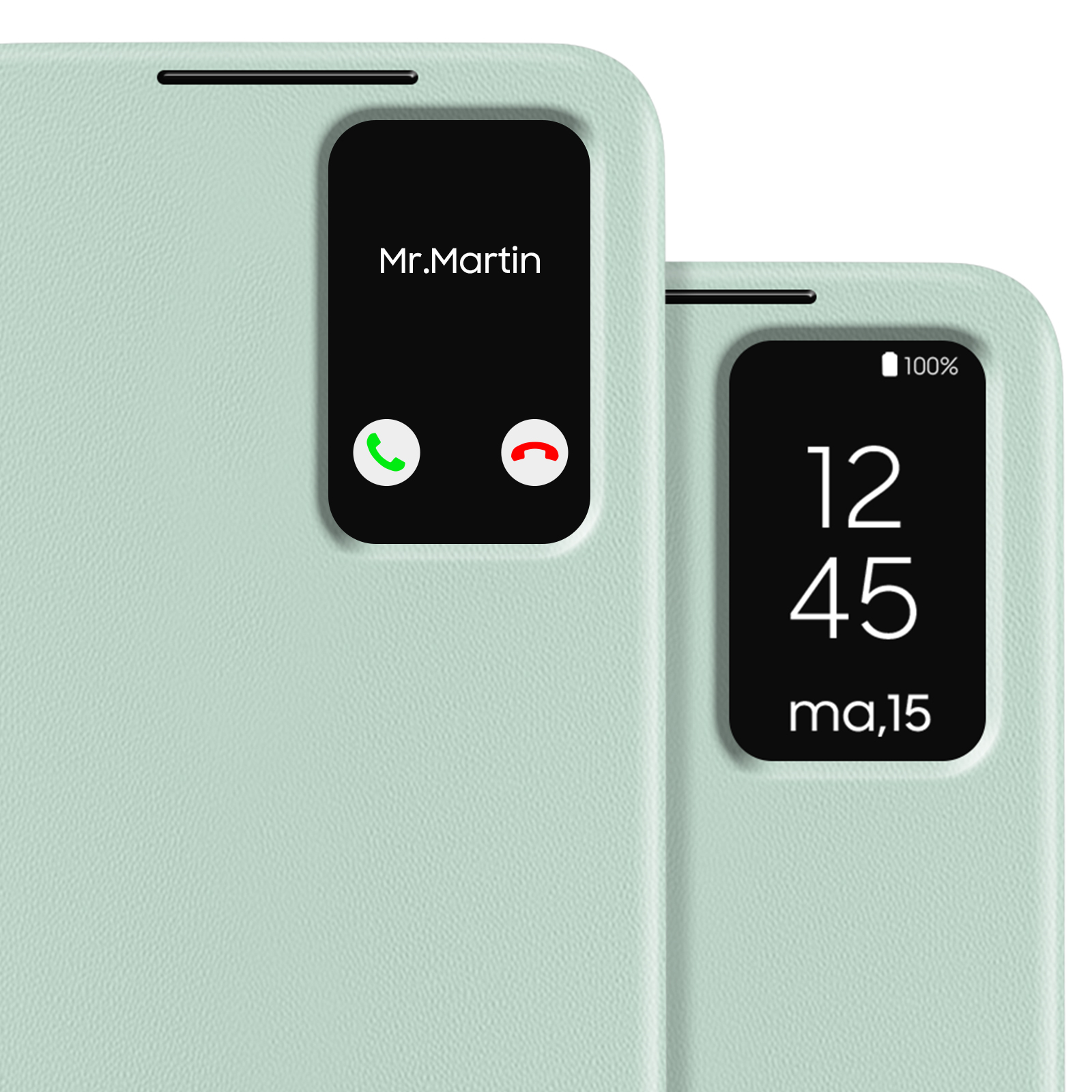 Schermo del telefono che mostra una chiamata da Mr.Martin e l'ora.