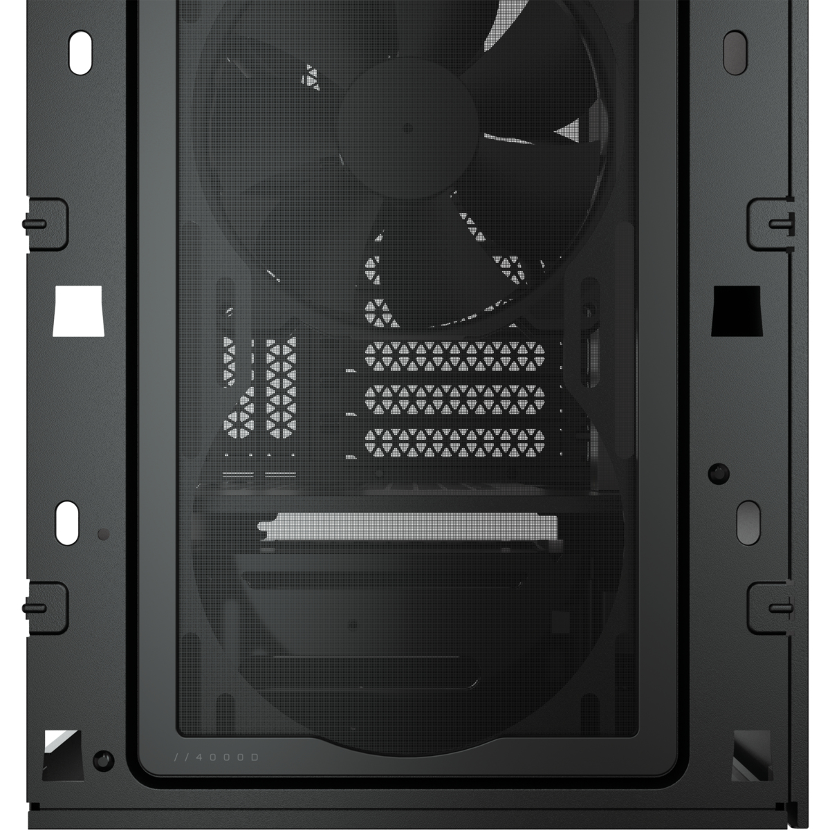 All'interno di un case per computer nero con ventole e altri componenti visibili.