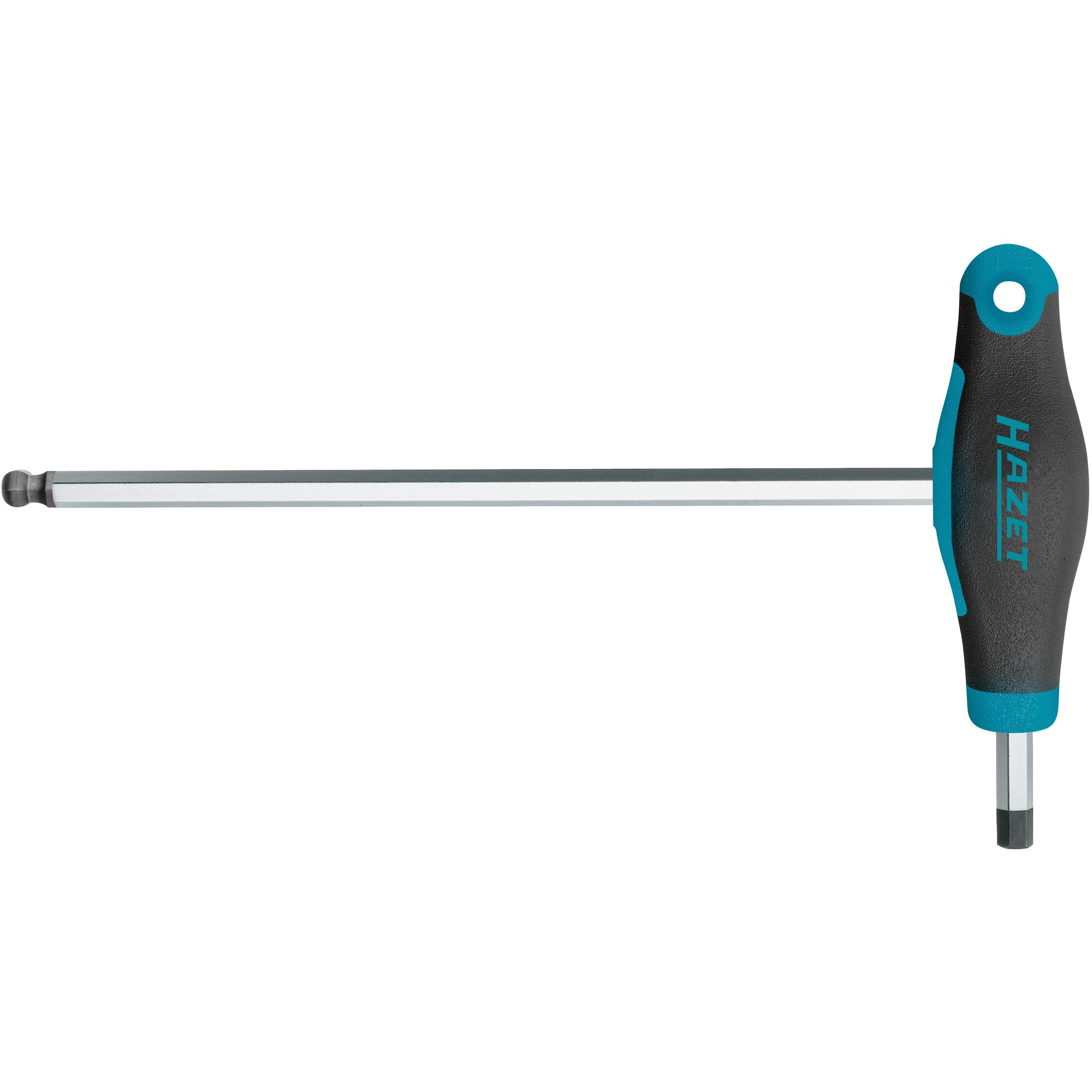 Torx-Schlüssel mit schwarzem und blaugrünem Griff. HAZET ist auf dem Griff aufgedruckt.