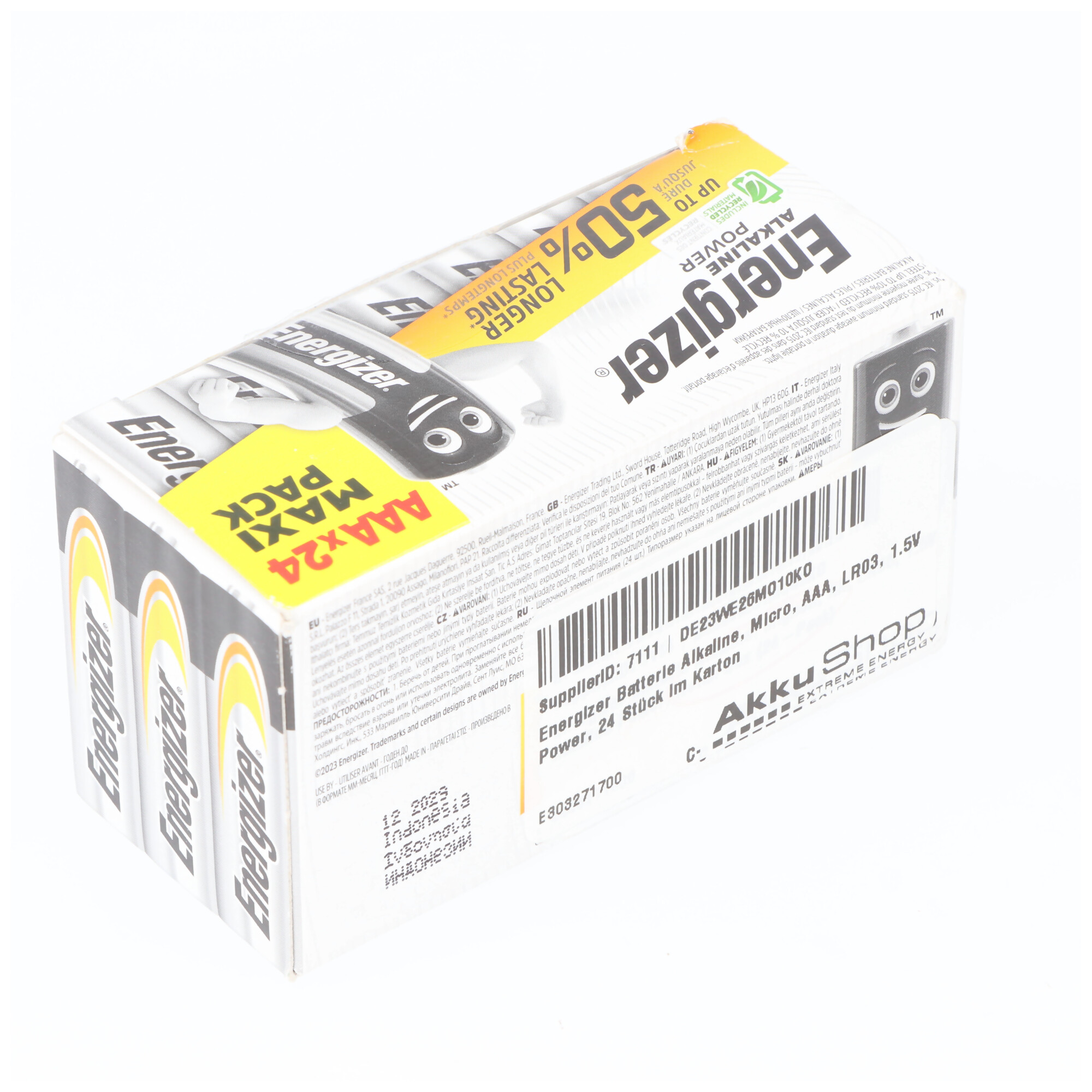 Energizer AAA Maxi Pack 24 baterie alkaliczne, 1.5V.