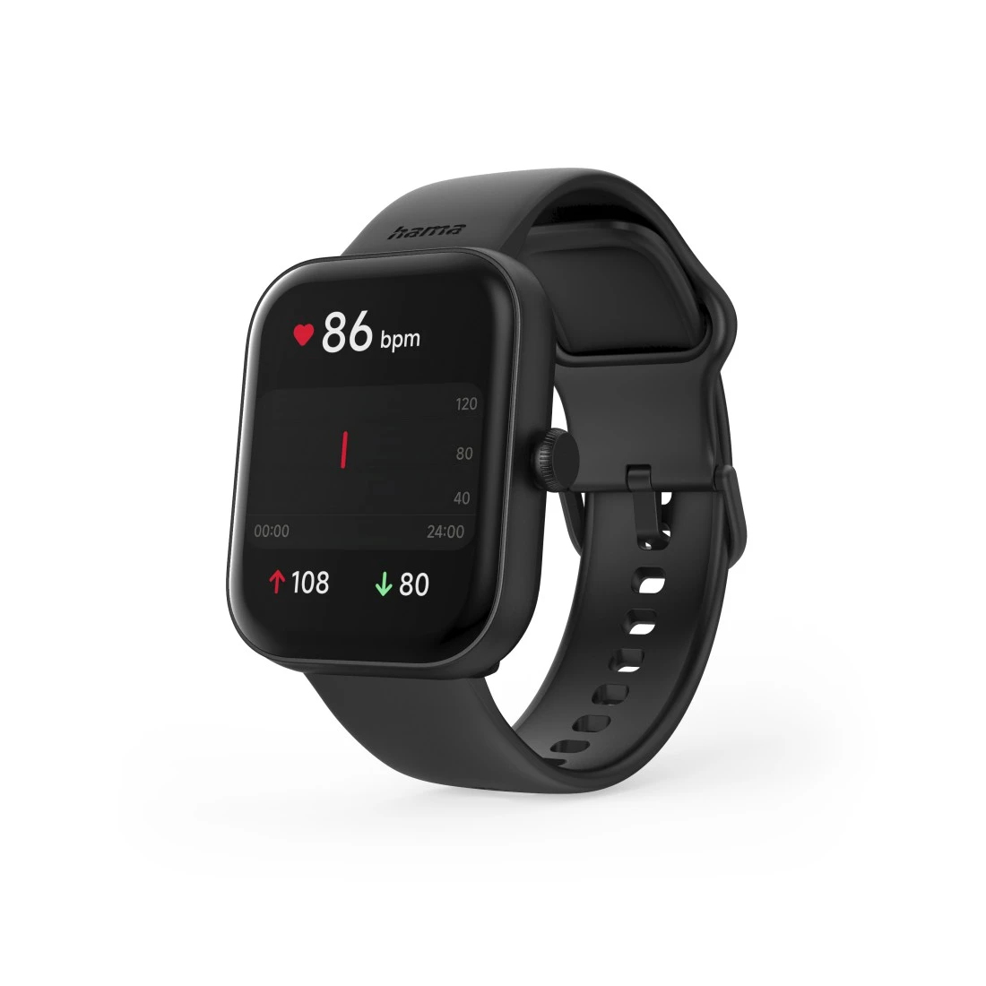 HAMA 178614 SMARTWATCH 5000 BLACK Smartwatch Kunststoff Silikon, 135 | 191  mm, Schwarz | SATURN