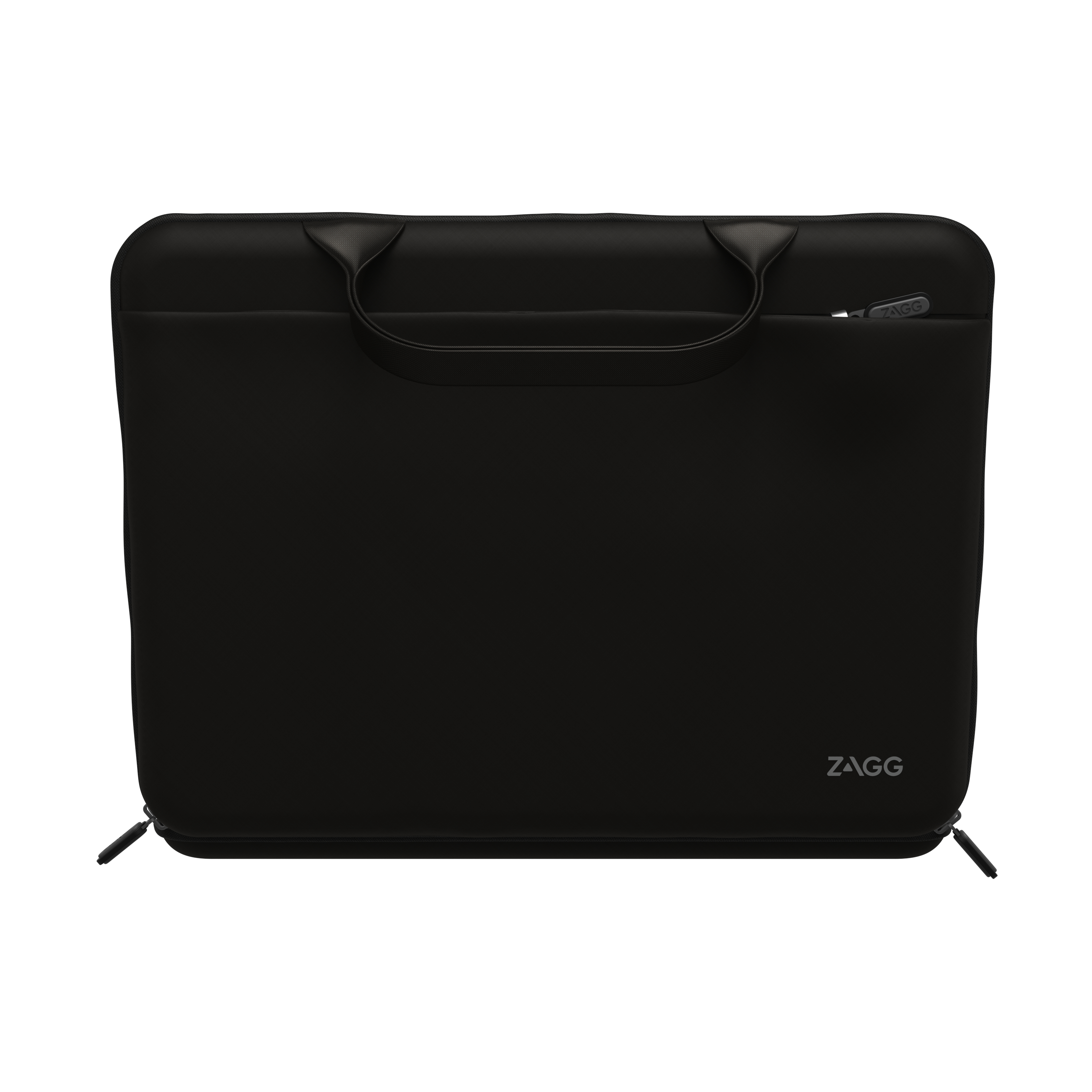 Custodia per laptop nera con cerniera.