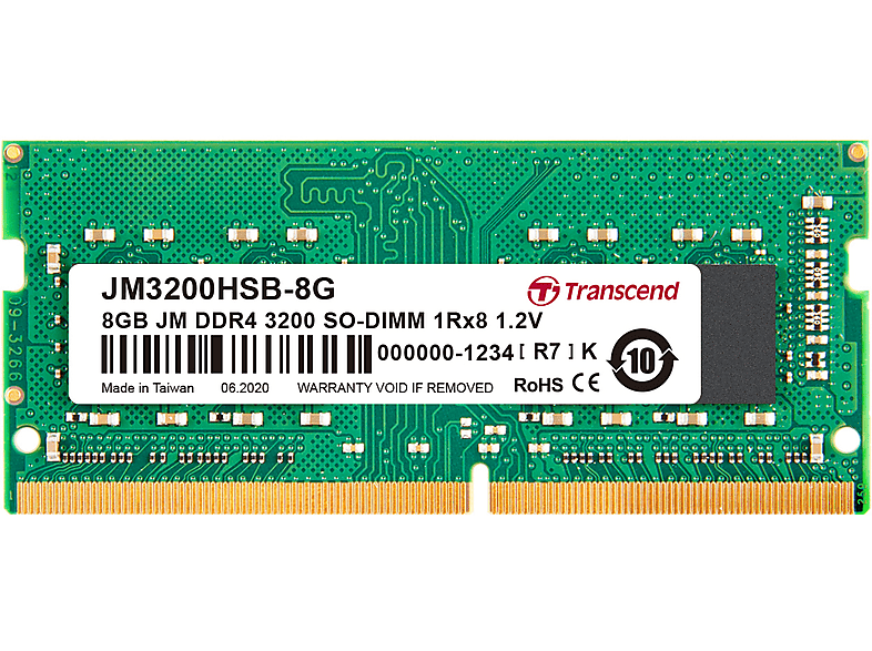 TRANSCEND SO DDR4 8GB PC 3200 CL22 Transcend JetRam, JM3200HSB-8G