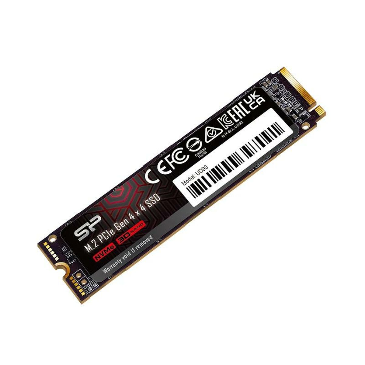 Dysk SSD M.2 PCIe Gen 4 x 4 z etykietami i marką na białej powierzchni.