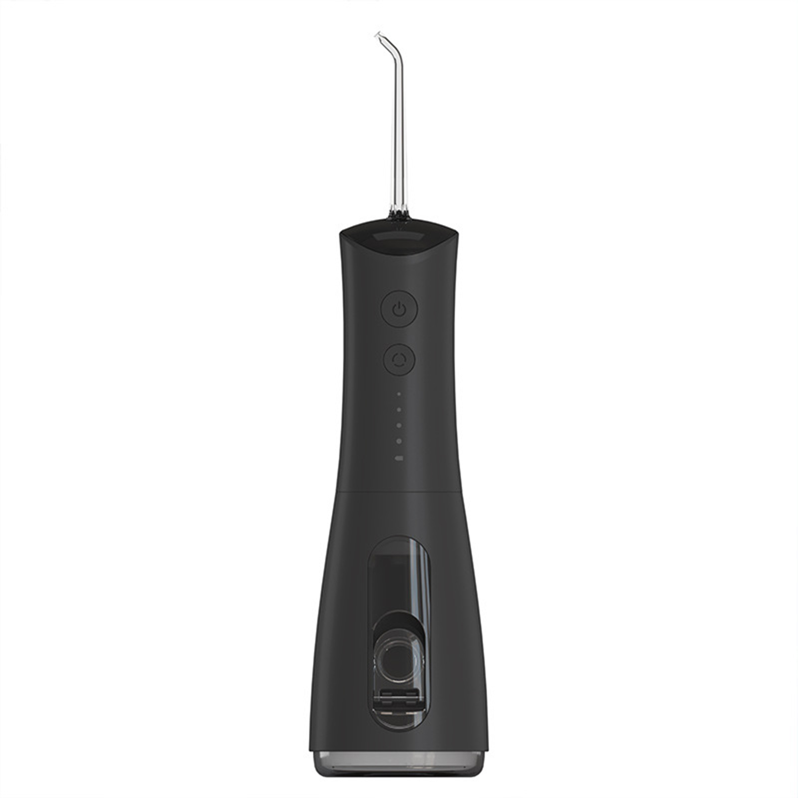 Schwarzer Wasserflosser. Weißer Hintergrund.