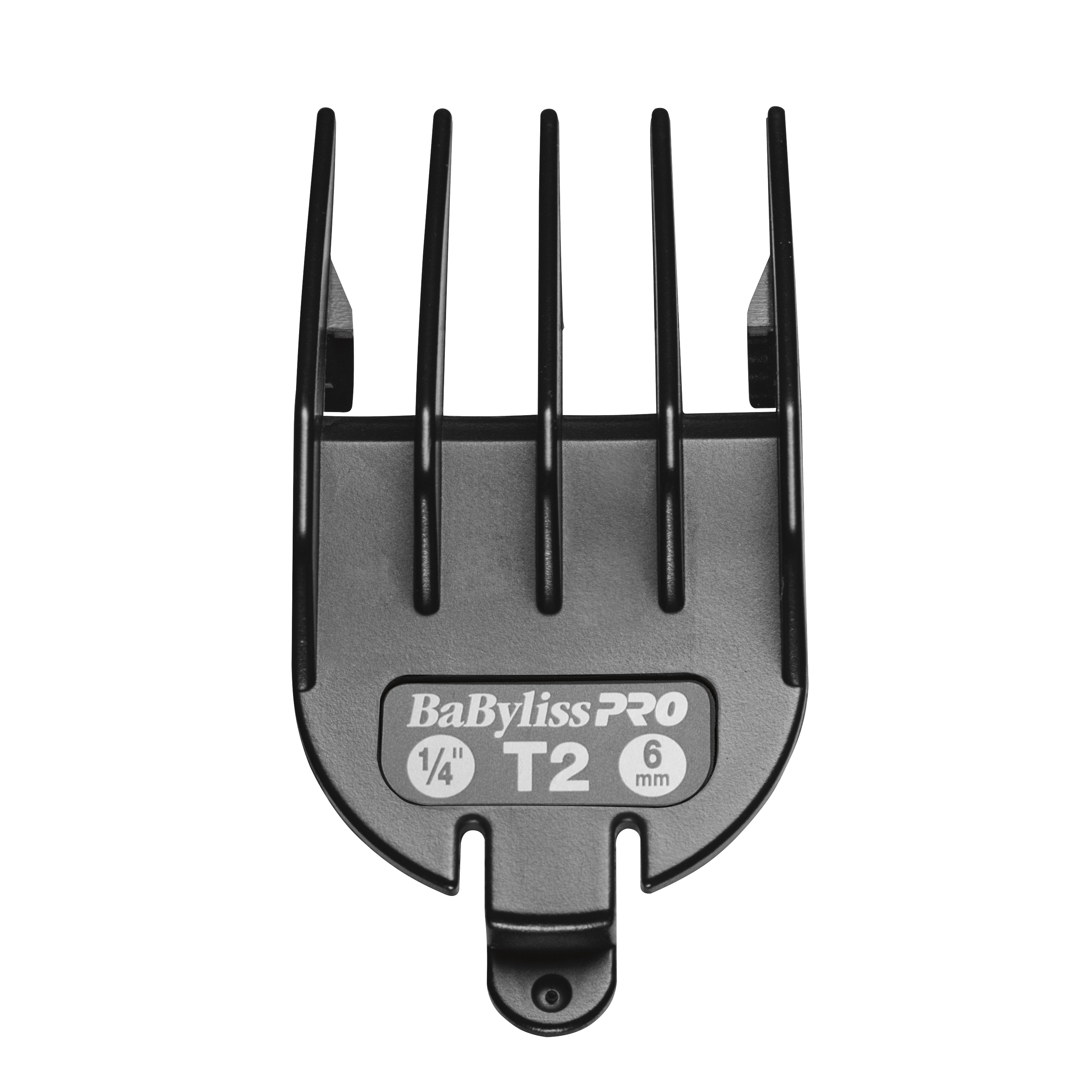 Accesorio negro para cortapelos Babyliss Pro. Tiene dientes con marcas de tamaño.