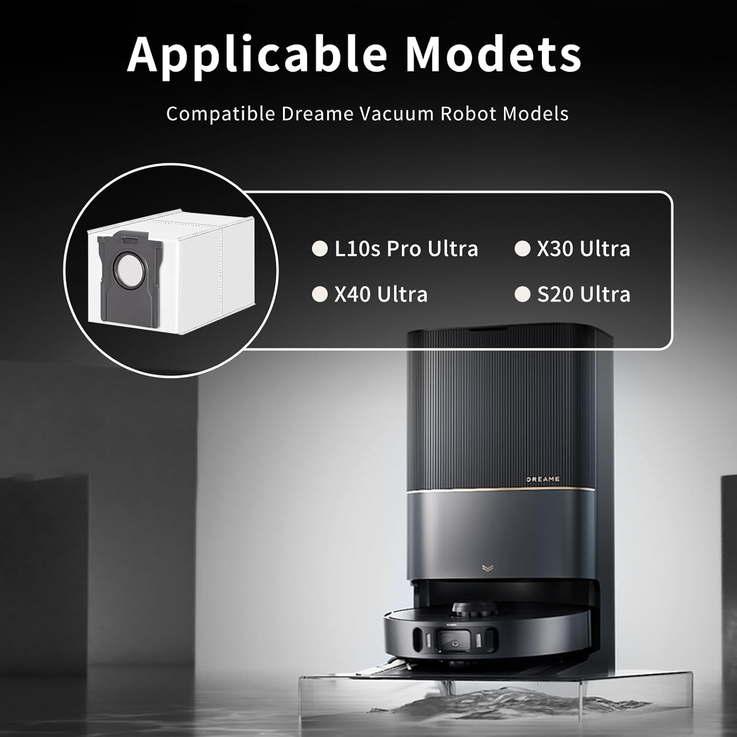 Robot aspirapolvere con modelli compatibili elencati.