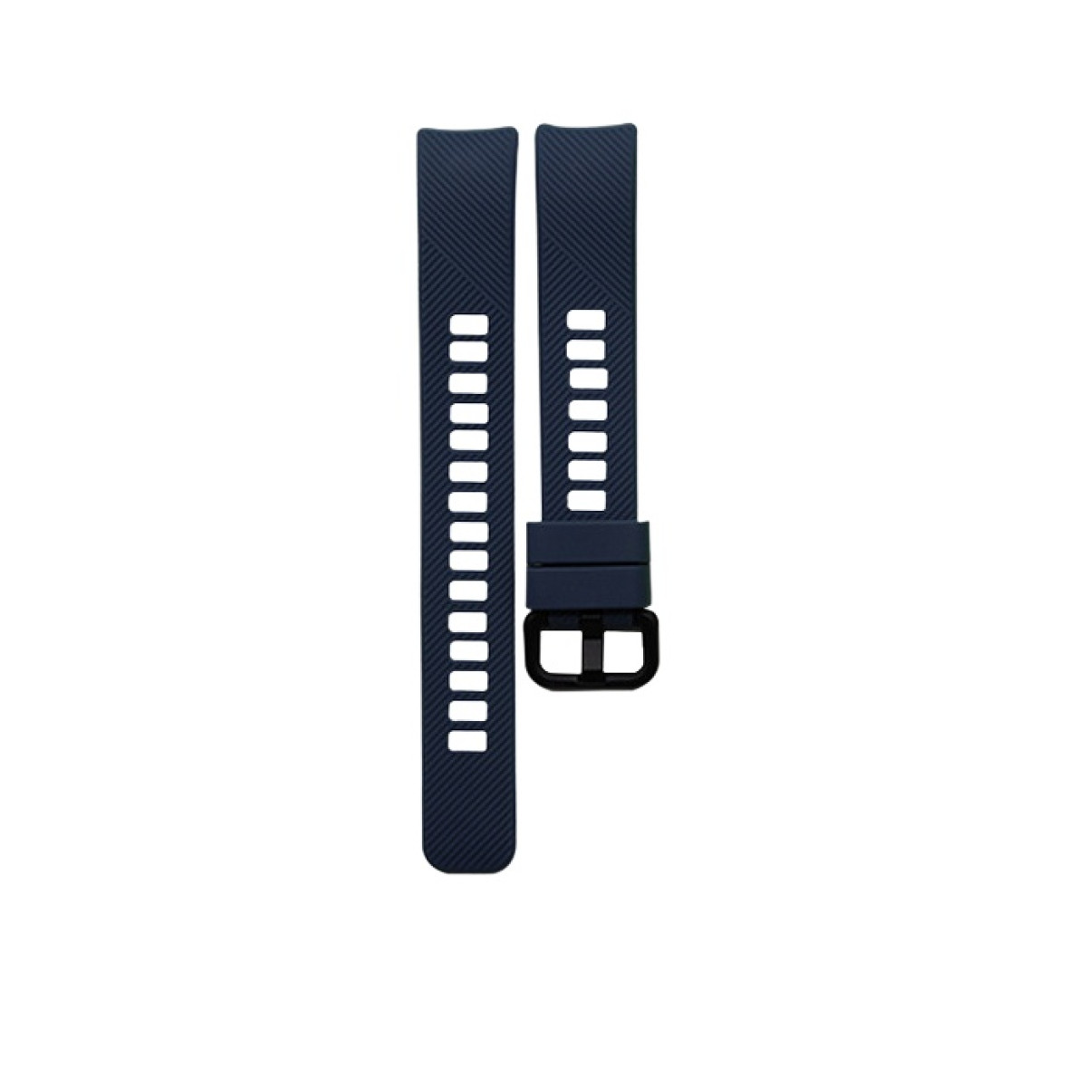 Zwei dunkelblaue Armbänder mit Schnalle, auf weißem Hintergrund.