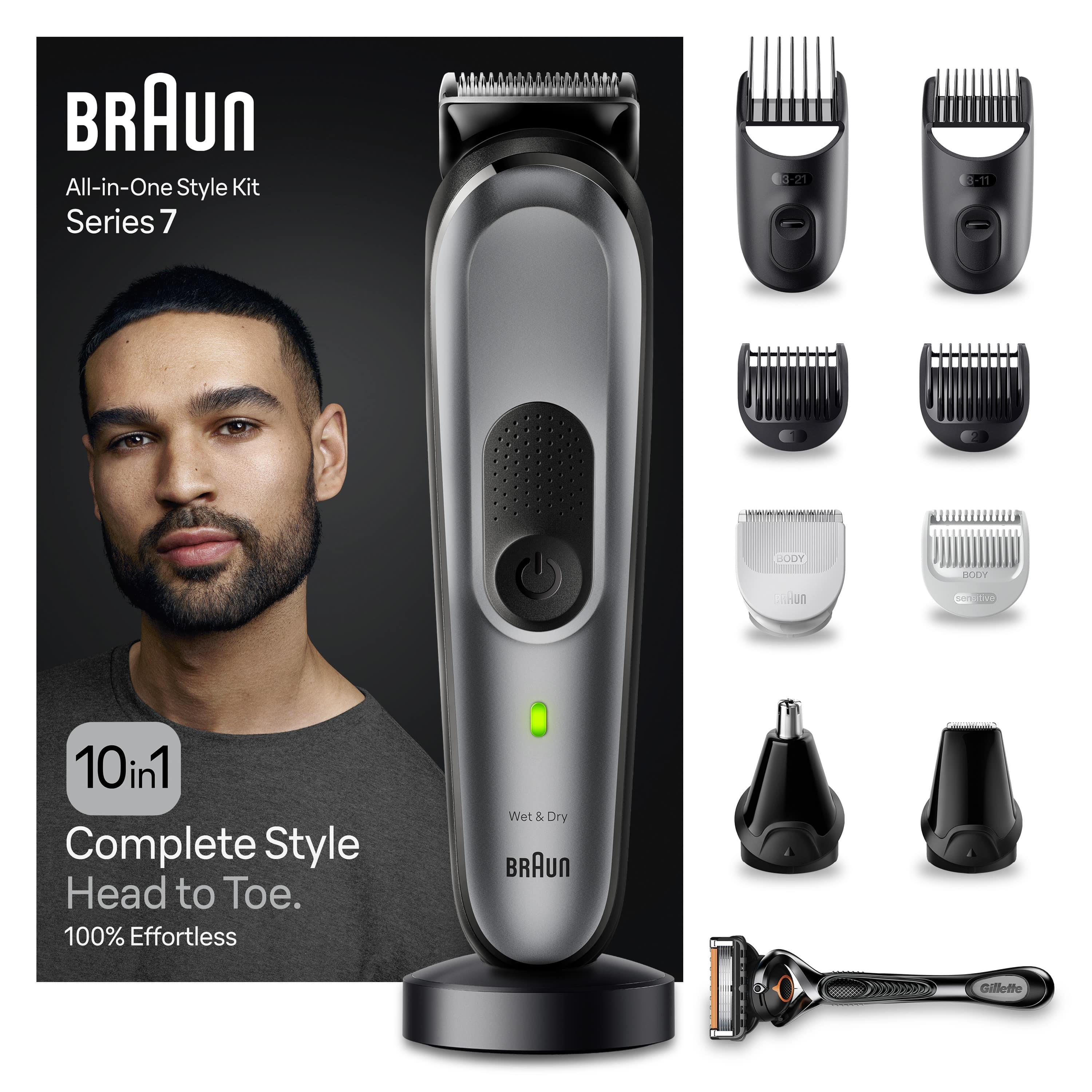 BRAUN MGK7420 Series 7 10’u 1 Arada Erkek Bakım Kiti Siyah-Gümüş