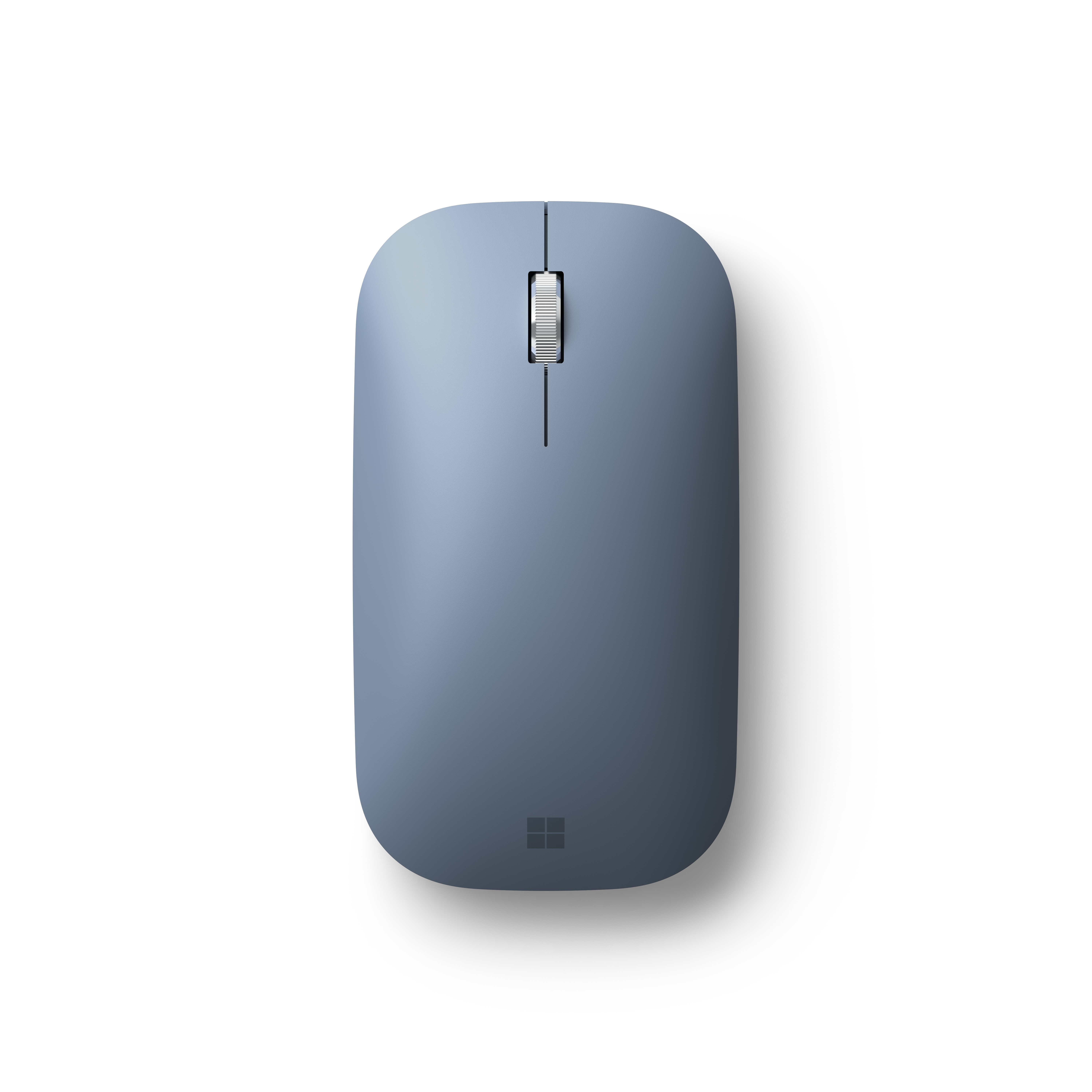 Ratón de computadora gris con rueda de desplazamiento sobre fondo blanco.