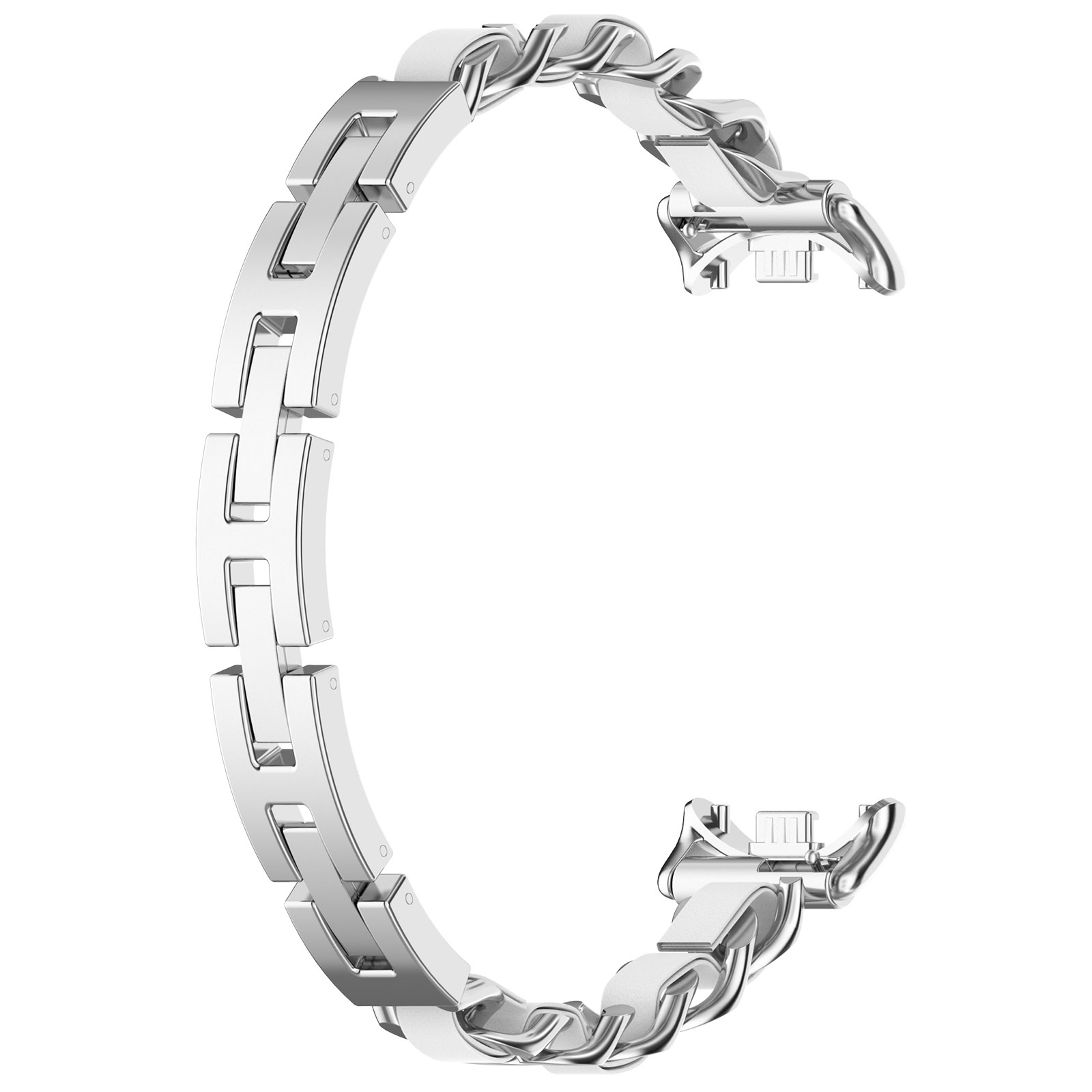 Silbernes Uhrenarmband mit Kettenglied-Design.