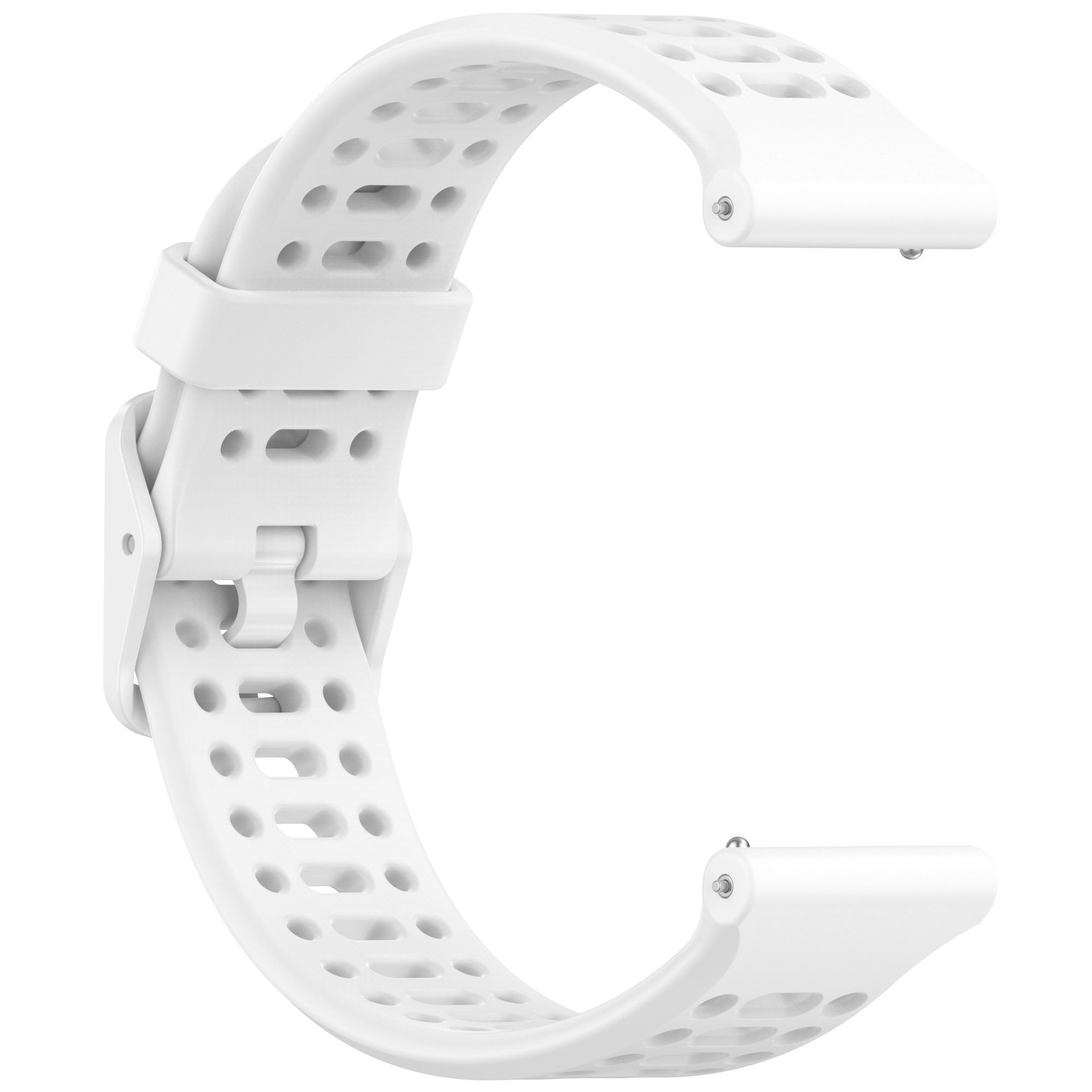 Weißes Smartwatch-Armband, isoliert, C-förmiges Design.