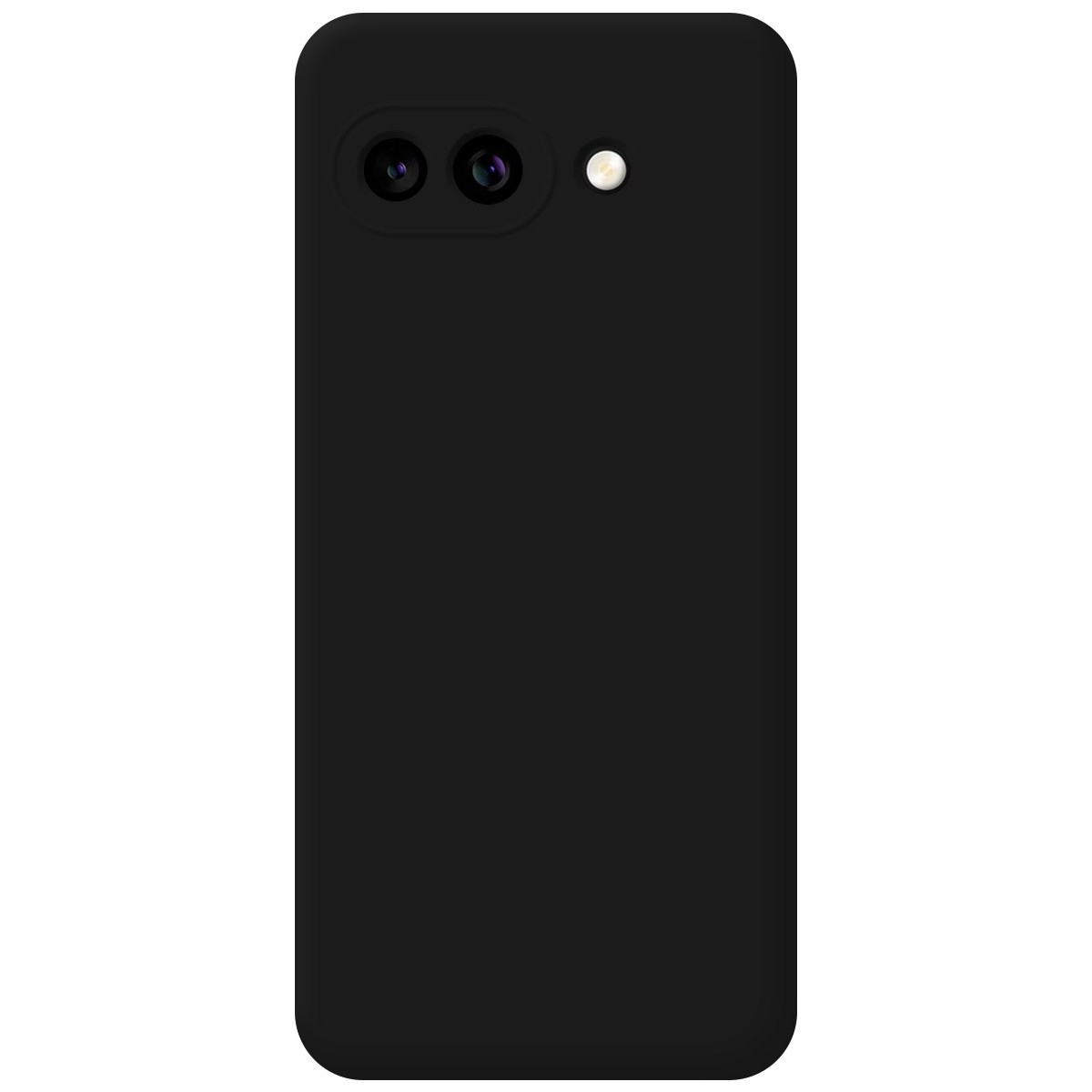 Retro del telefono nero con lenti della fotocamera e luce bianca.