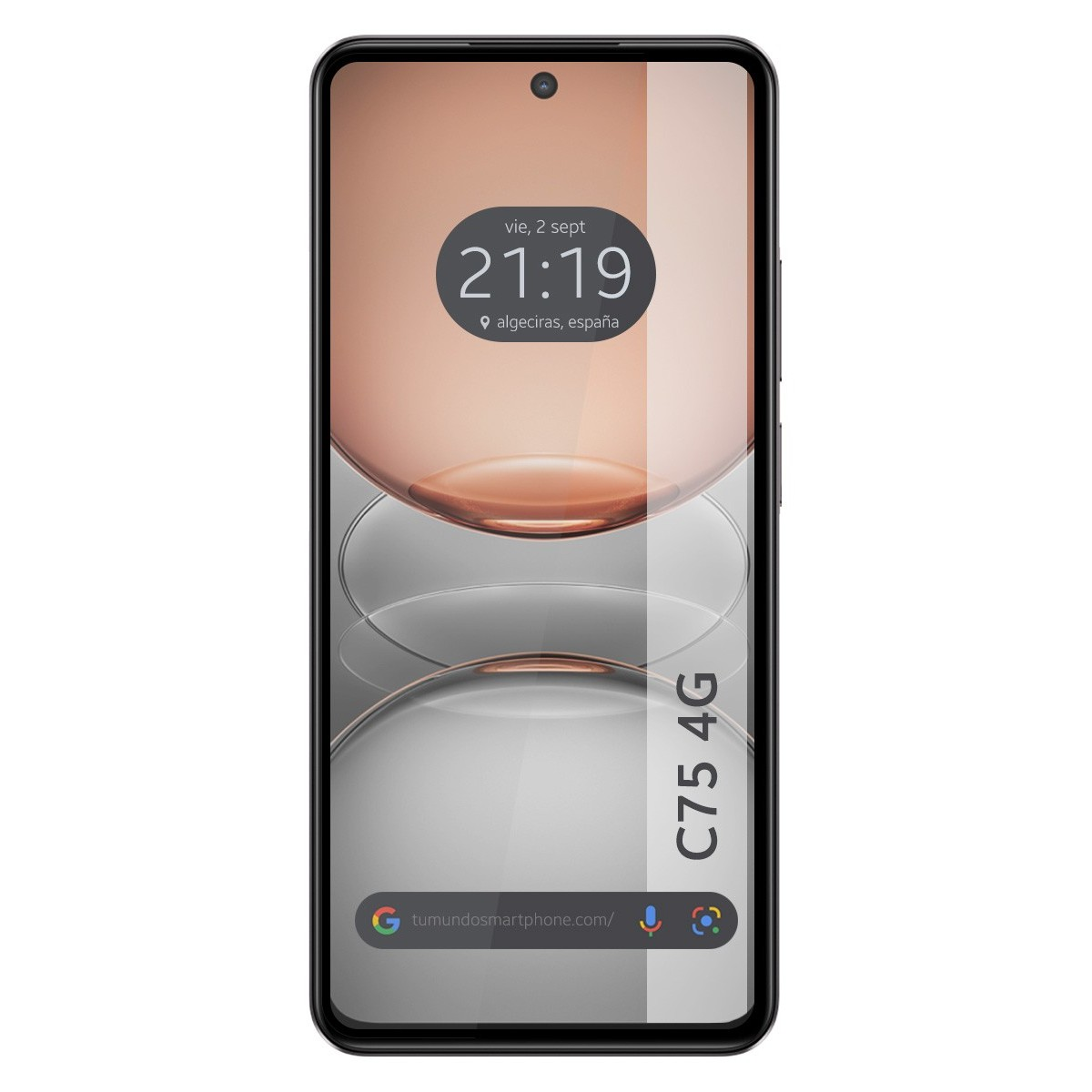 Un telefono che mostra l'ora 21:19, con il testo C75 4G.