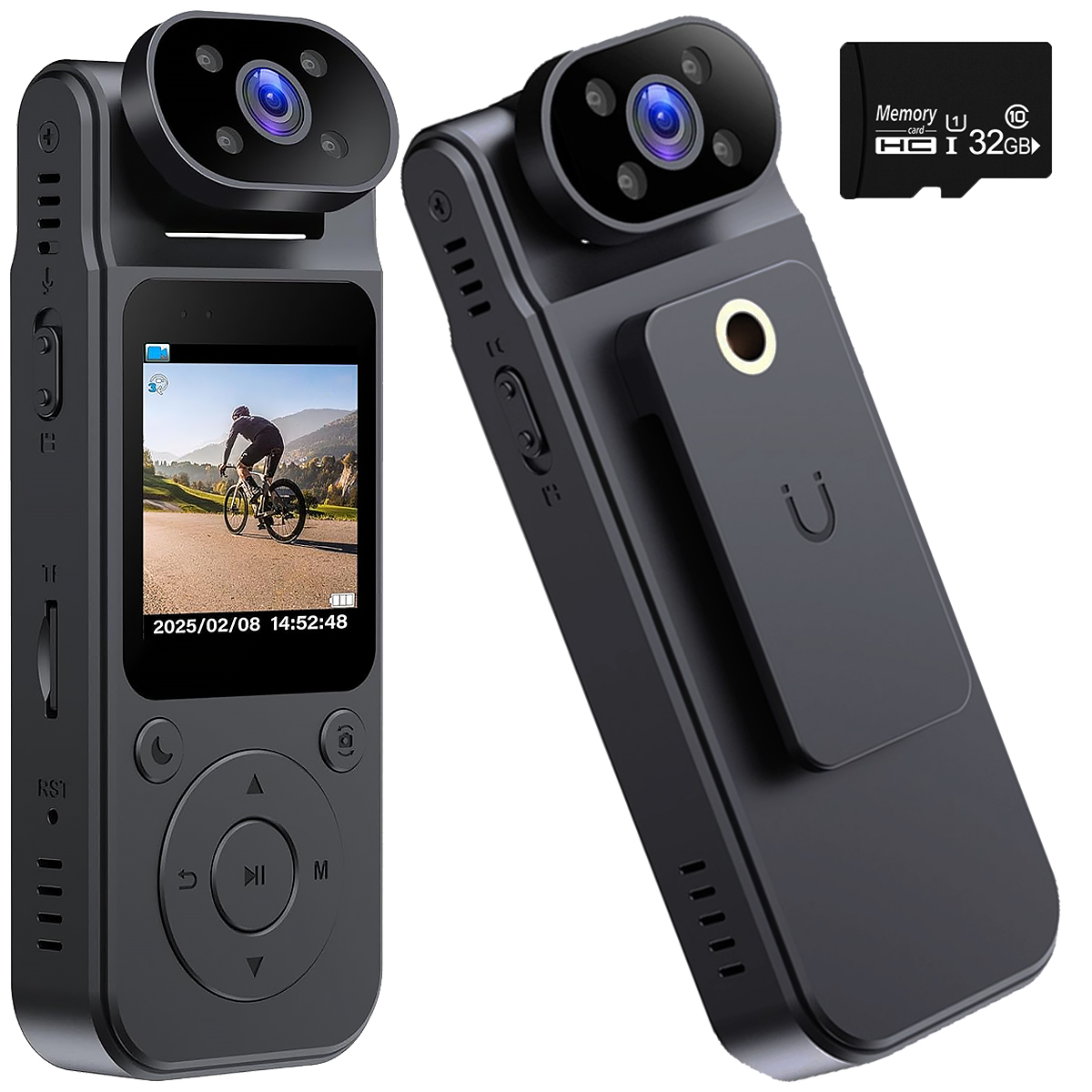 NinjaCam Action Cam 1080P WiFi - Mini Körperkamera Wasserdicht 30m | Mit Magnet & Zubehör