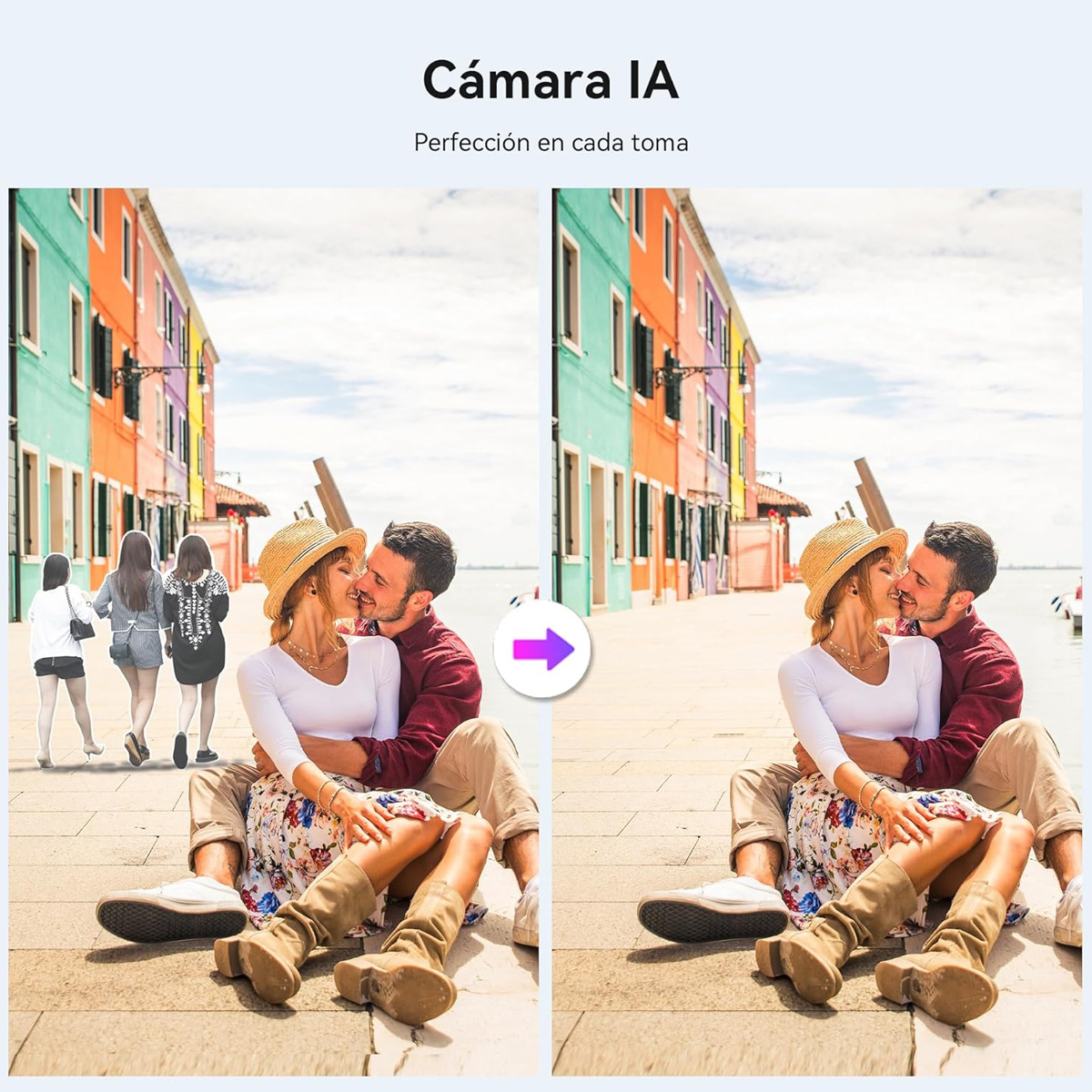 Comparación de imagen: pareja con otros eliminados por IA.