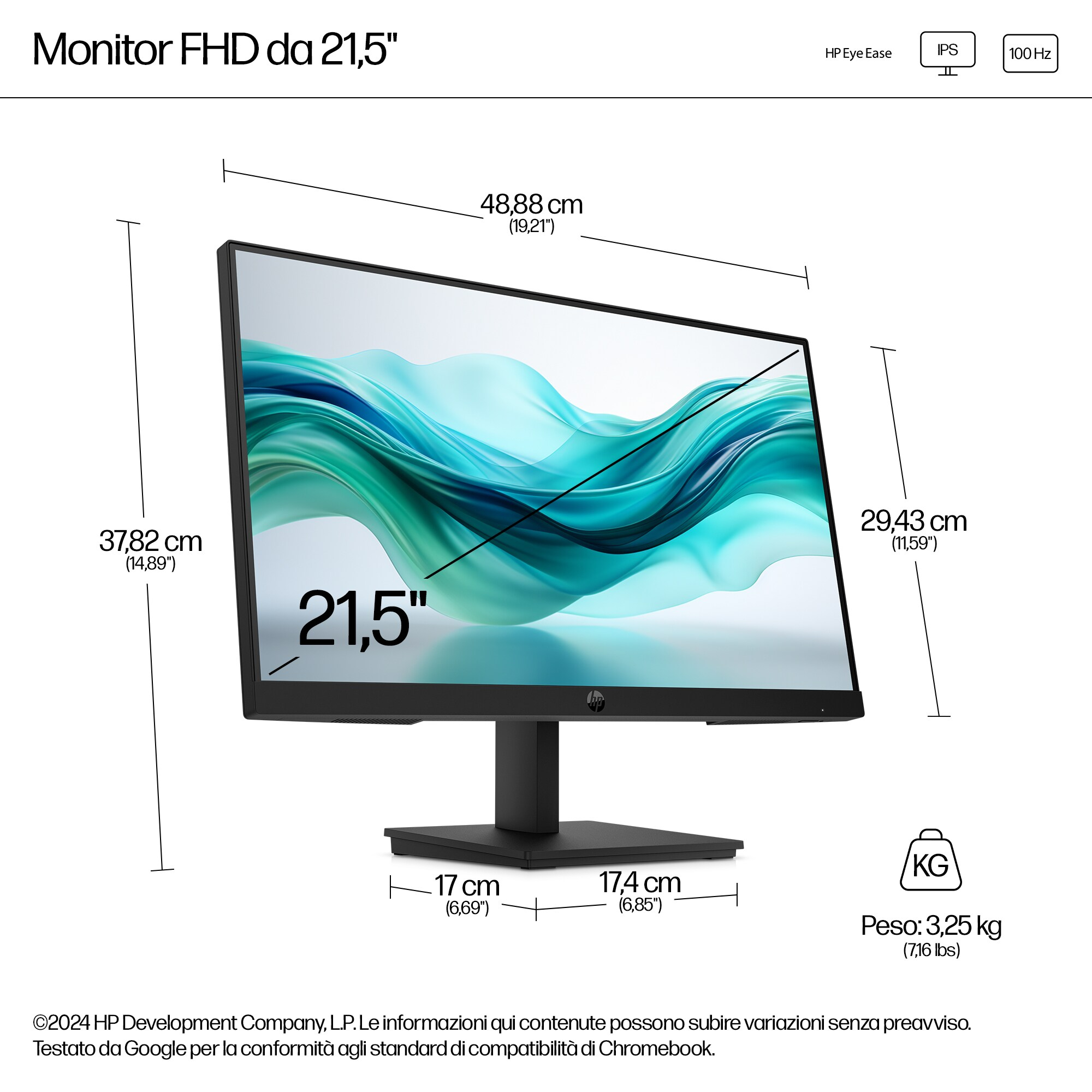 Een zwarte monitor met een standaard op een witte achtergrond.