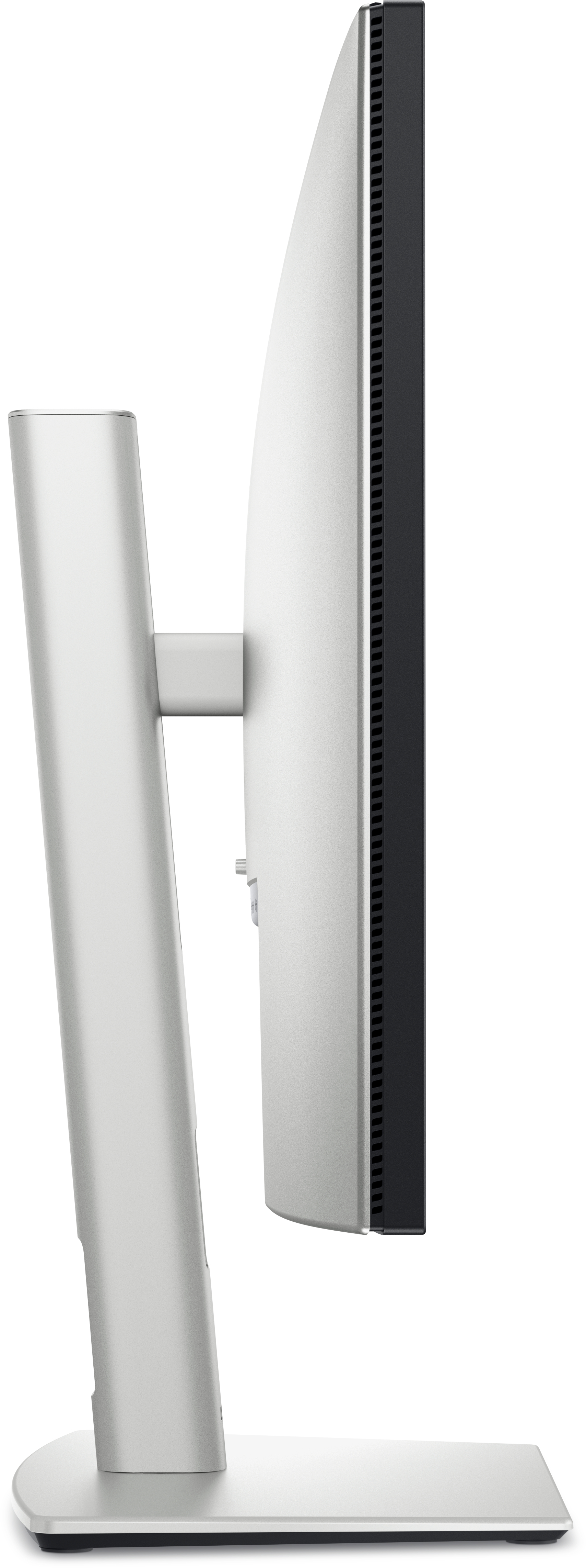 Monitor komputera z czerwonym i pomarańczowym abstrakcyjnym wzorem tła.