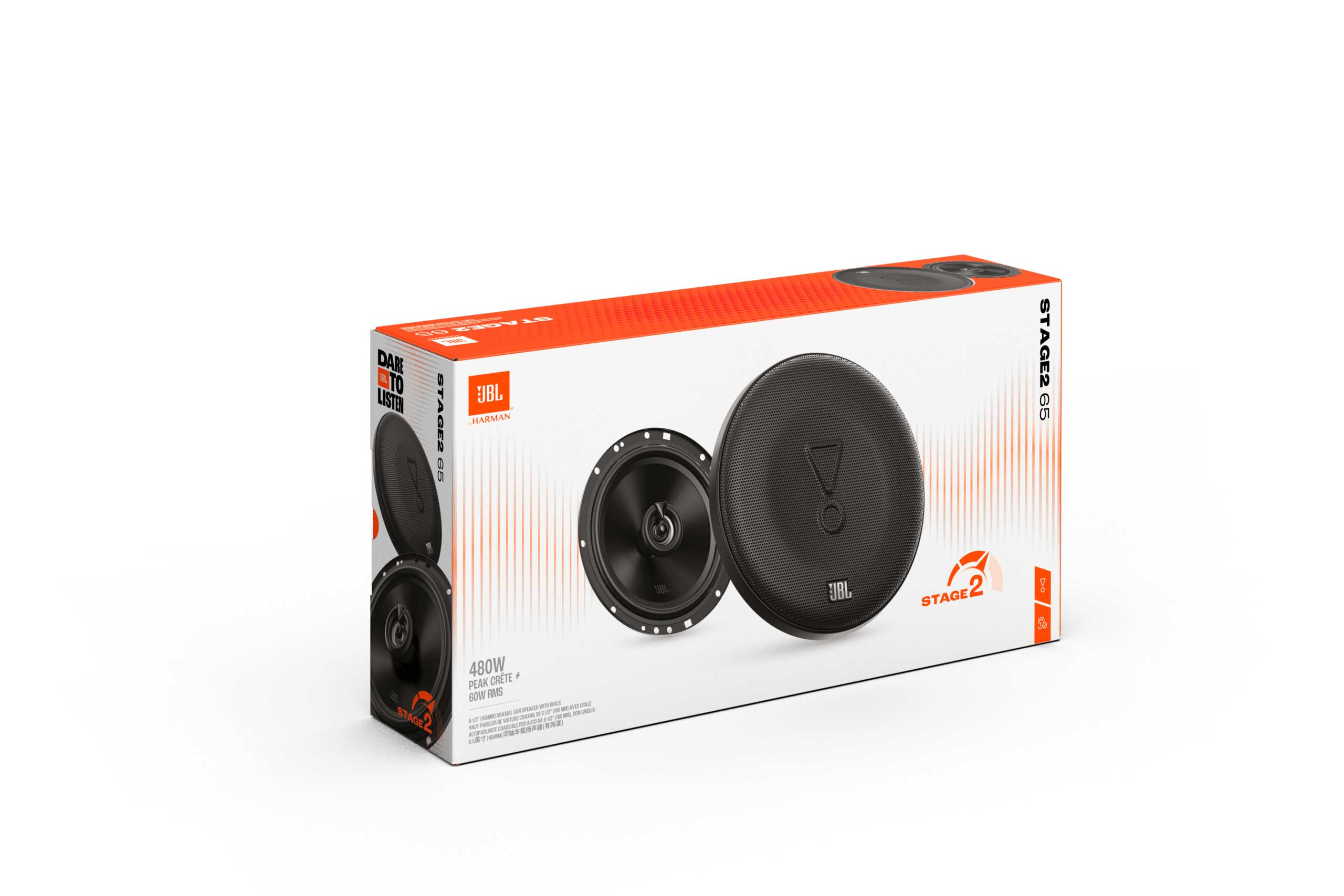 Eine JBL-Lautsprecherbox mit zwei Lautsprechern.