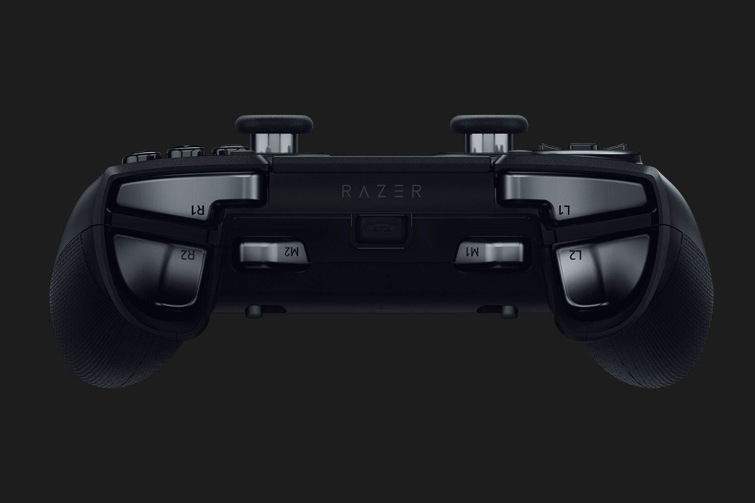 Schwarzer Razer-Gamecontroller mit Tasten, Triggern und einem zentralen Logo.