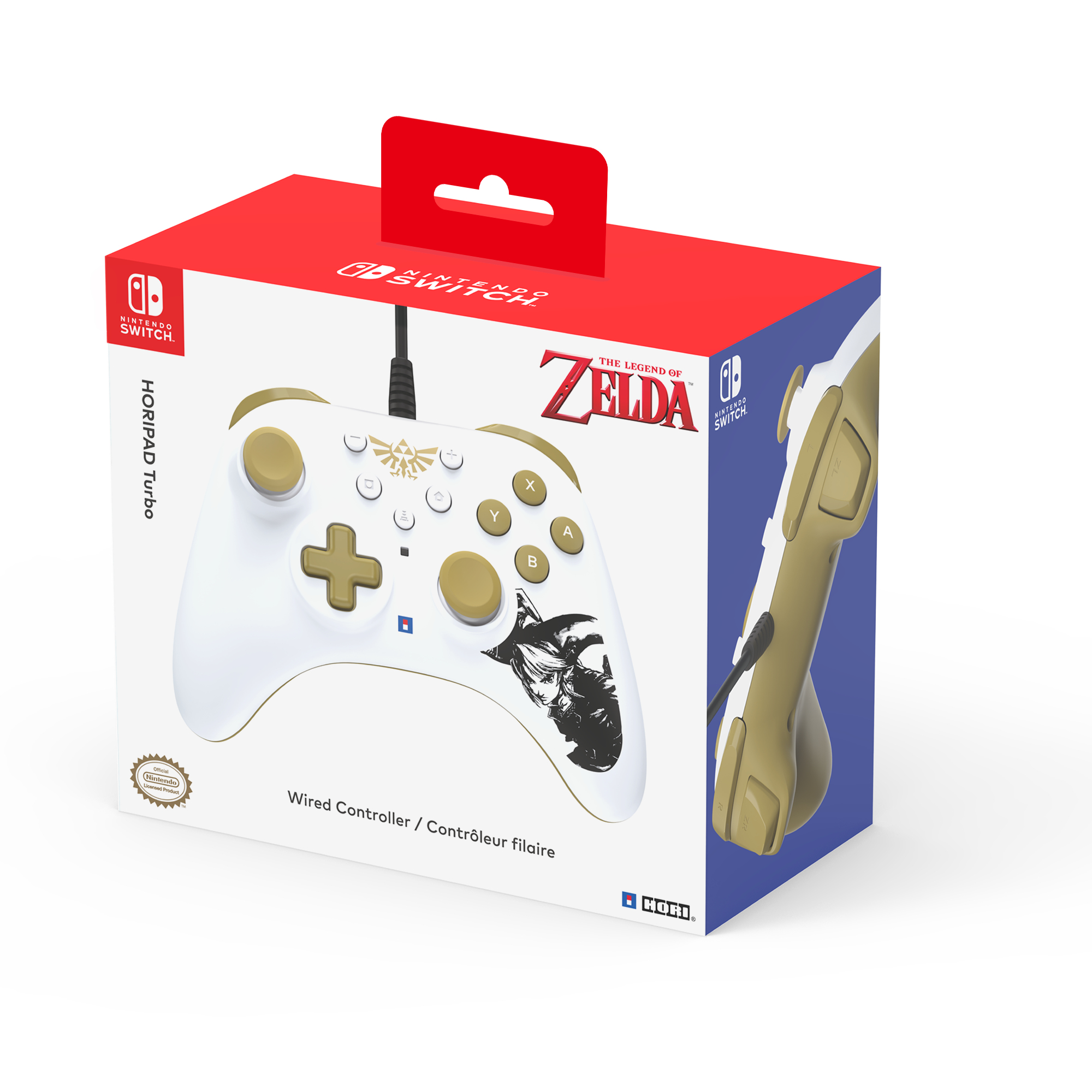 Gamepad HORI HORIPAD Turbo Zelda Złoto, Biały | MediaMarkt