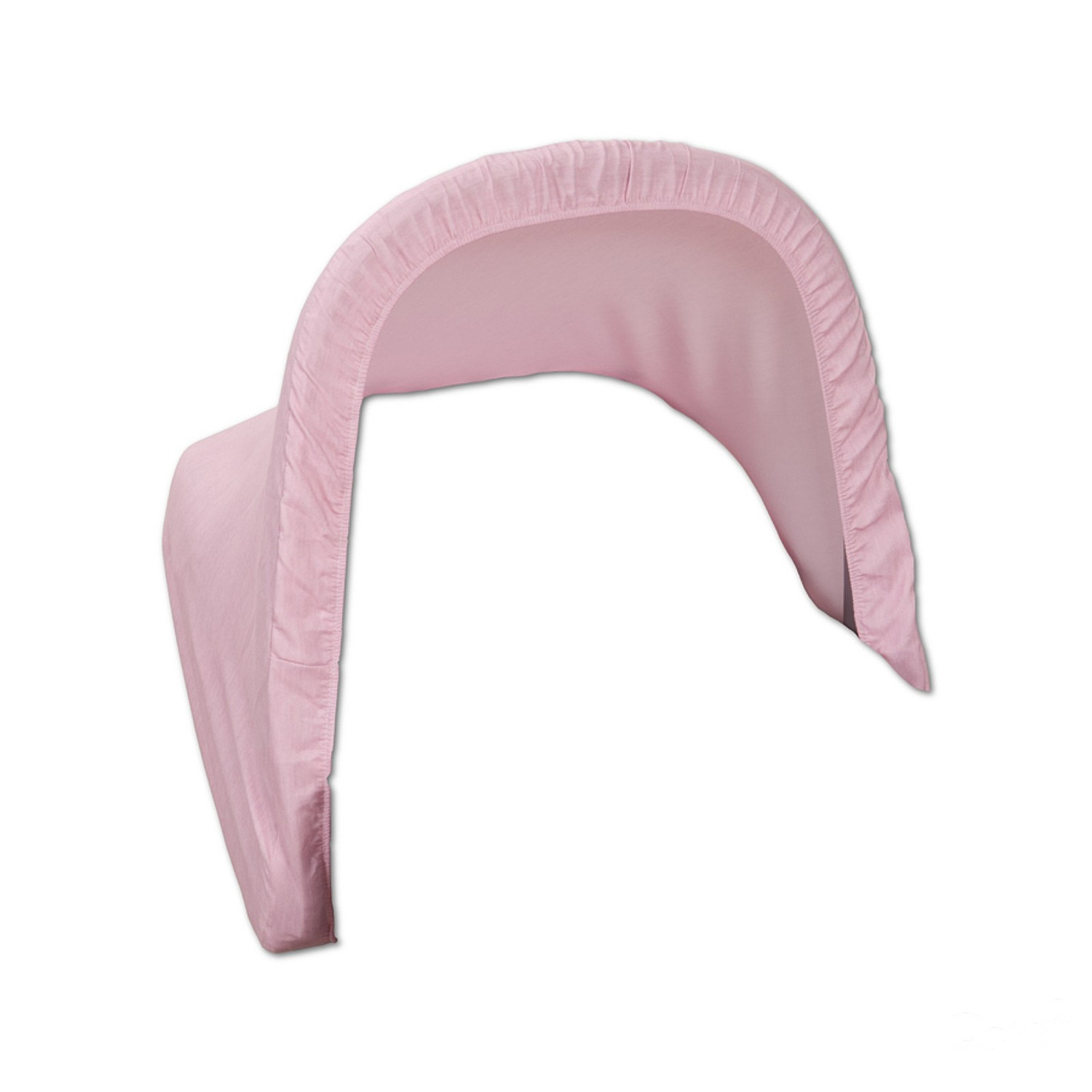 Tela rosa, forma curva, fondo blanco.