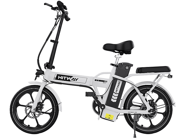 HITWAY BK5 Kompakt-/Faltrad (Laufradgröße: 16 Zoll, Unisex-Rad, 374,4Wh, weiß)