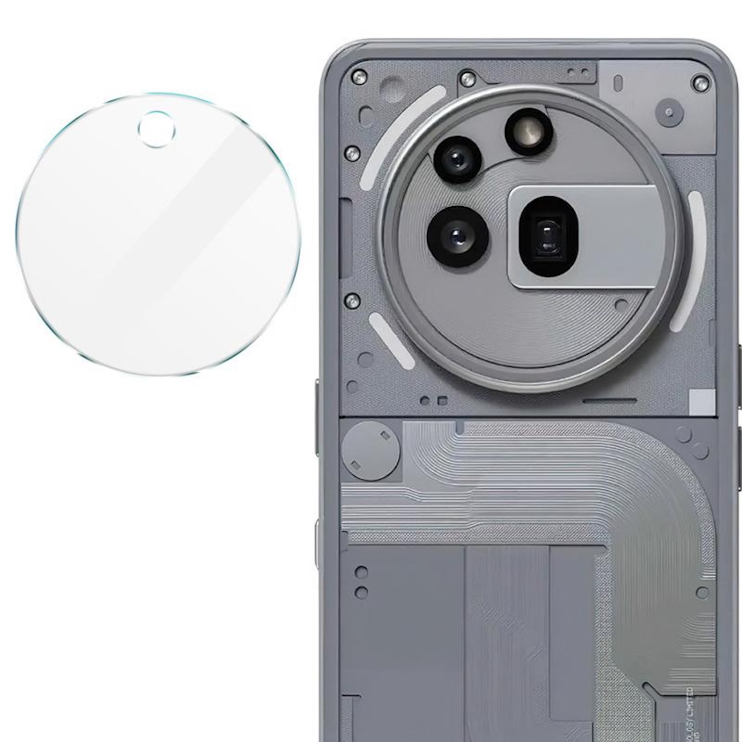 Smartphone con protezione schermo trasparente. Telefono con più fotocamere.