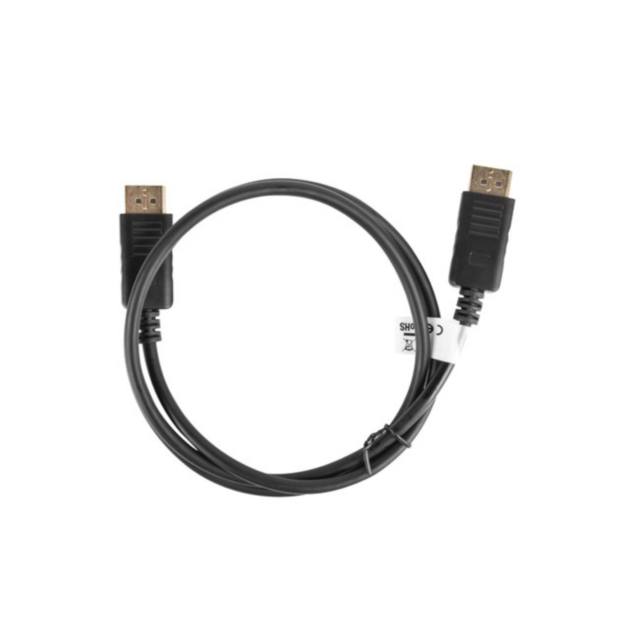 Czarny kabel HDMI. Czarny kabel z portem HDMI na każdym końcu.