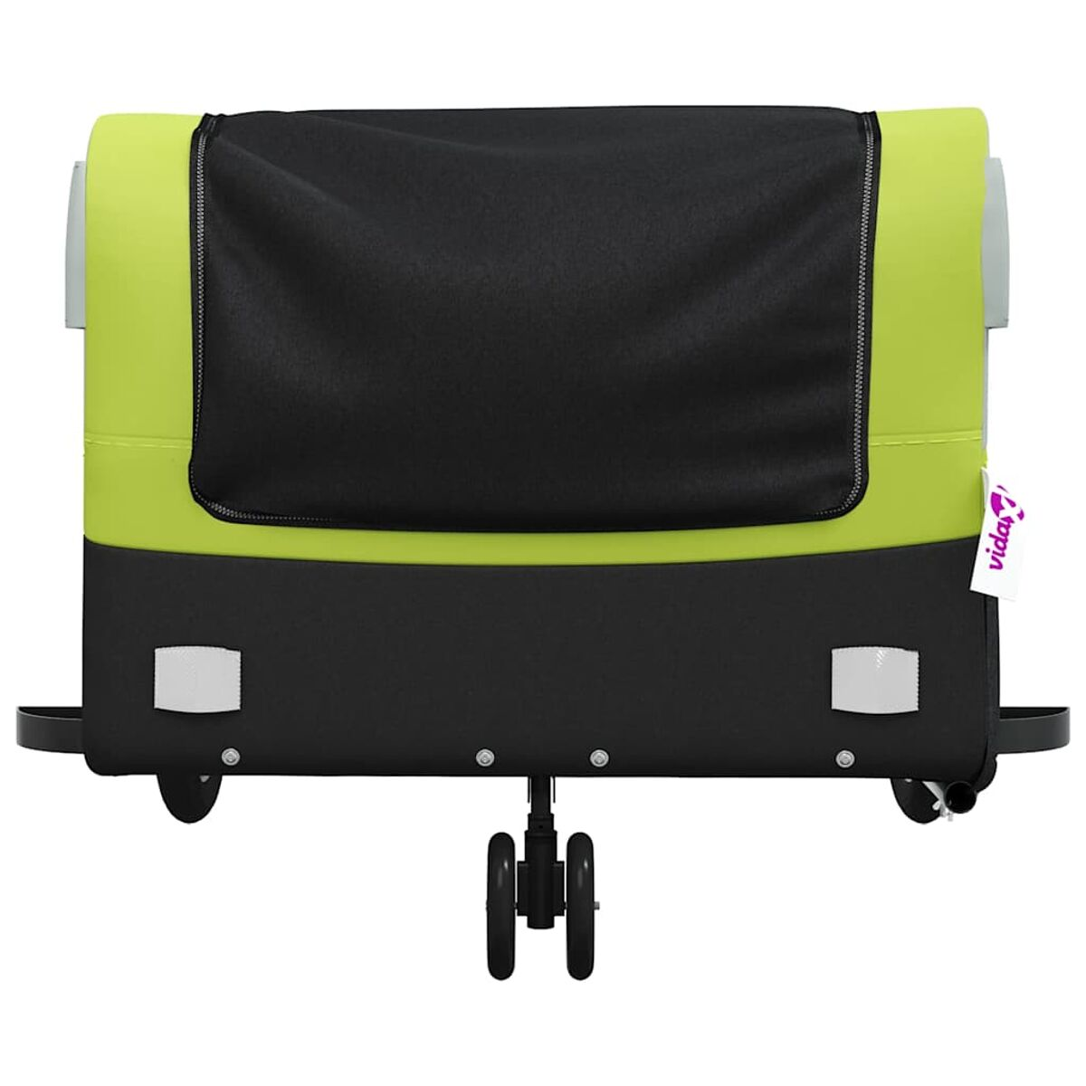 Grüner und schwarzer Reise-Kinderwagen im Gepäck-Design.