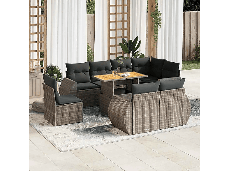 Set Divani Modulari Da Giardino 8 Pezzi Resistente E Confortevole Con Tavolino E Cuscini Sfoderabili Vidaxl
