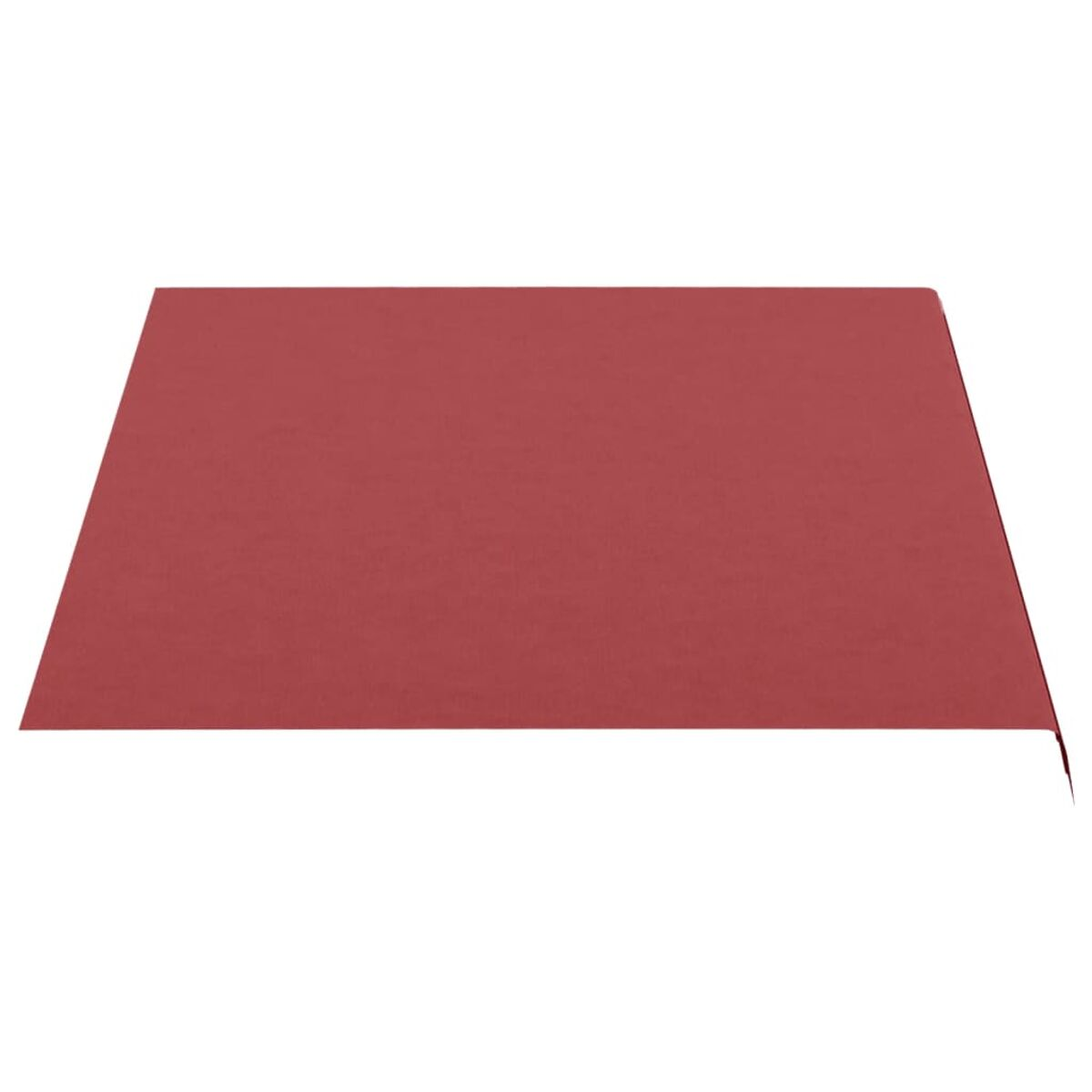 Rotes Stoffstück, wahrscheinlich eine Tischdecke oder ein Material. Der Stoff ist flach und rechteckig.