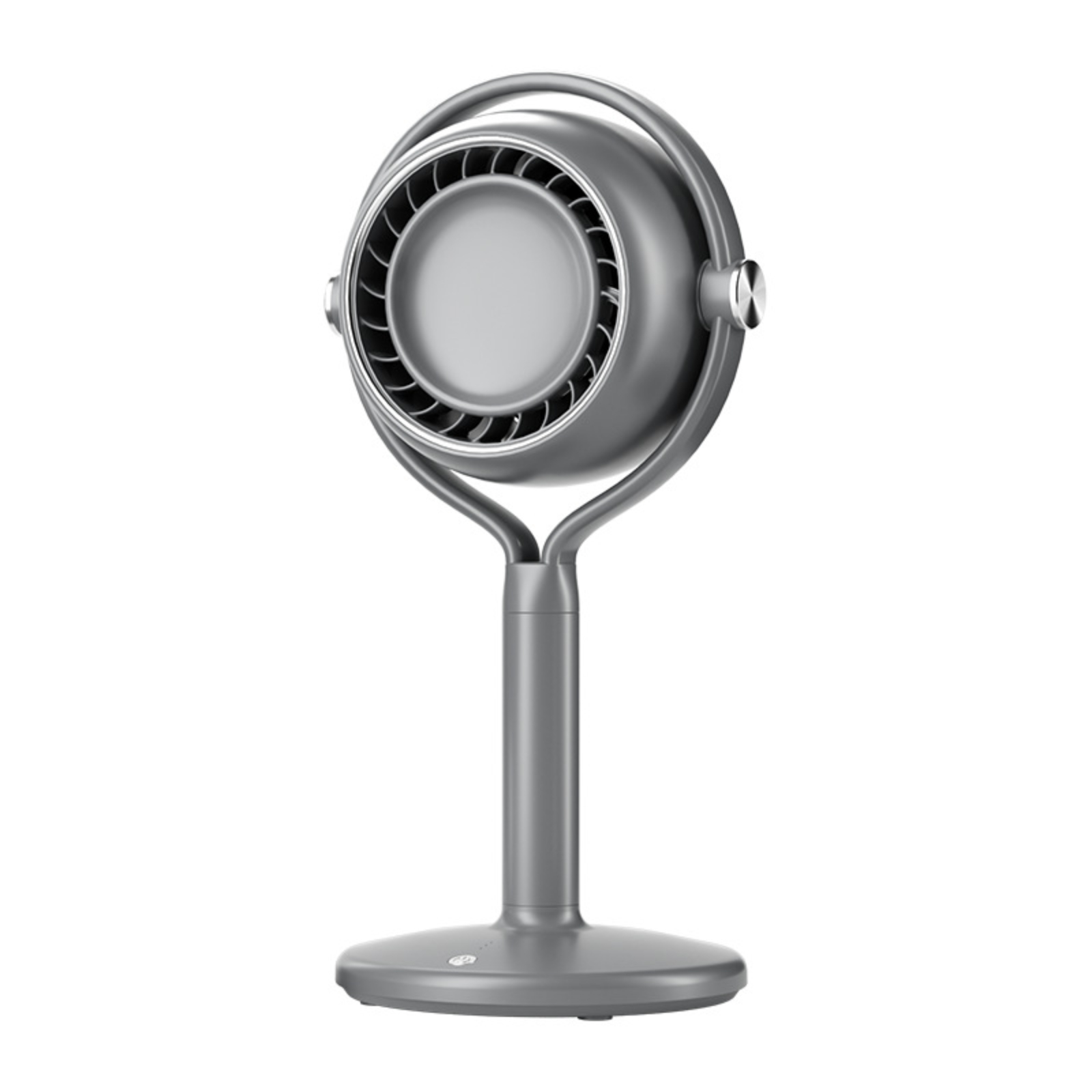 Moderner grauer Ventilator auf einem Ständer.