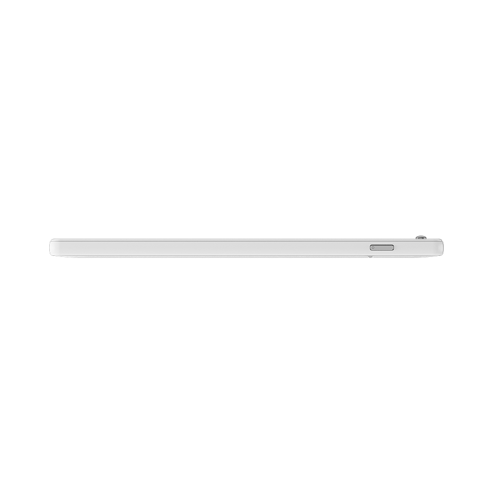 Vue latérale d'un smartphone blanc, avec boutons et écran.