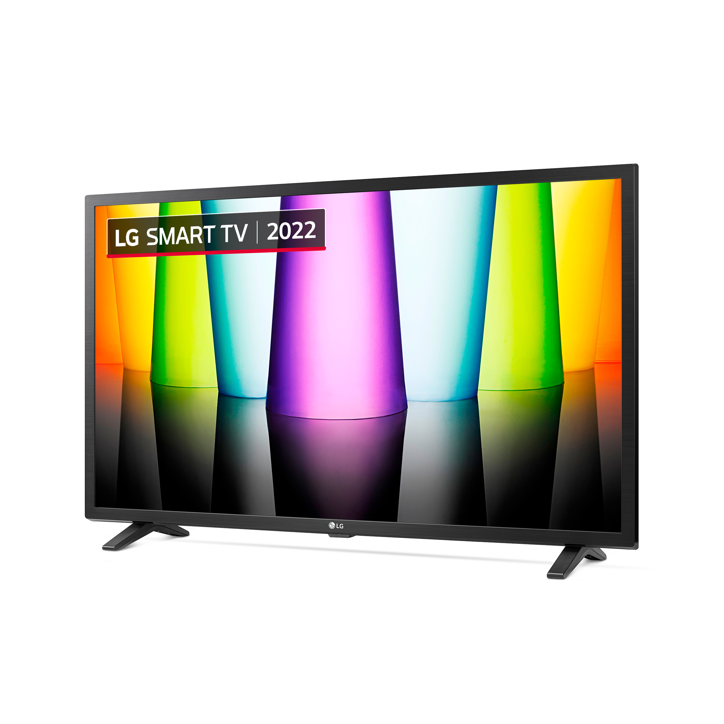 LG Smart TV mostra forme astratte colorate. Testo: LG Smart TV 2022.