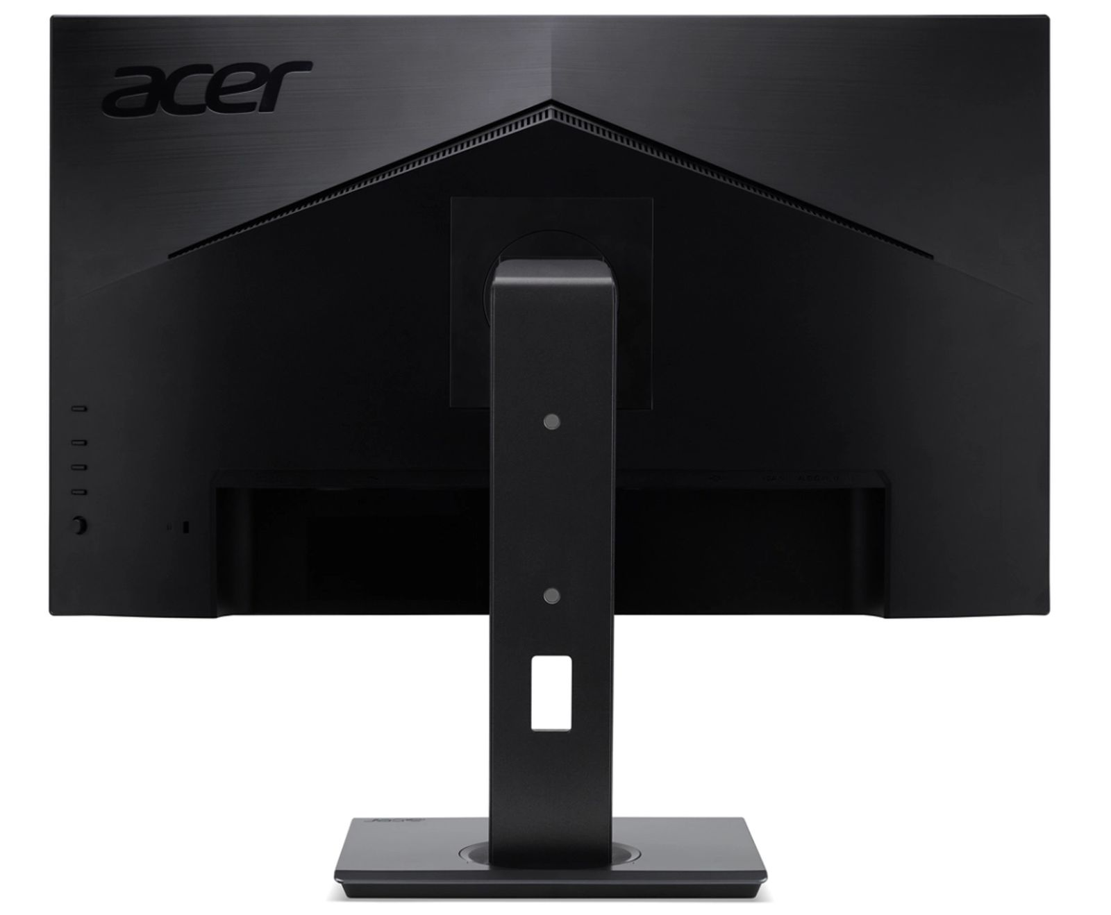 Tył czarnego monitora Acer, z widocznym logo Acer, na białym tle.