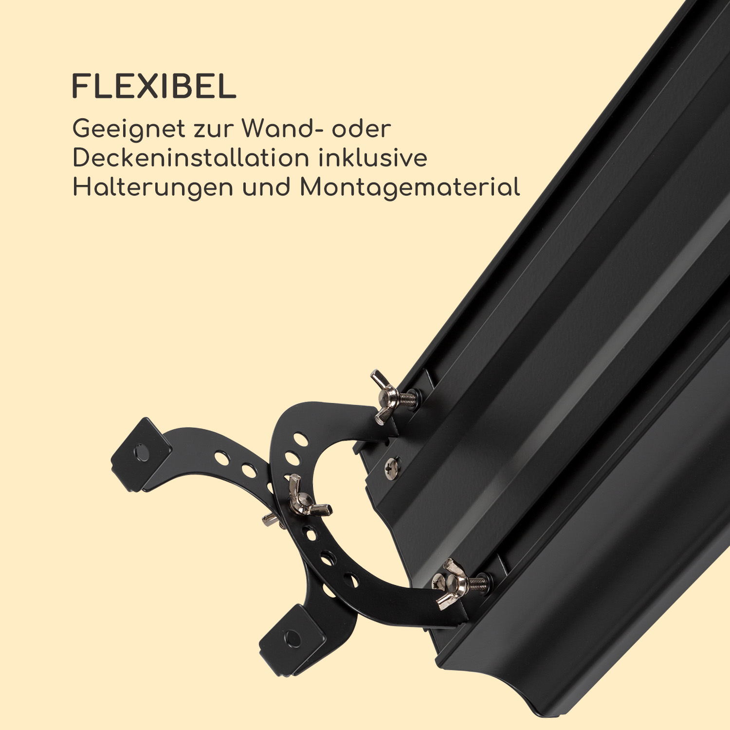 Grafik zeigt verschiedene Heizungsarten mit Symbolen und Text zu Funktionen und Typen.