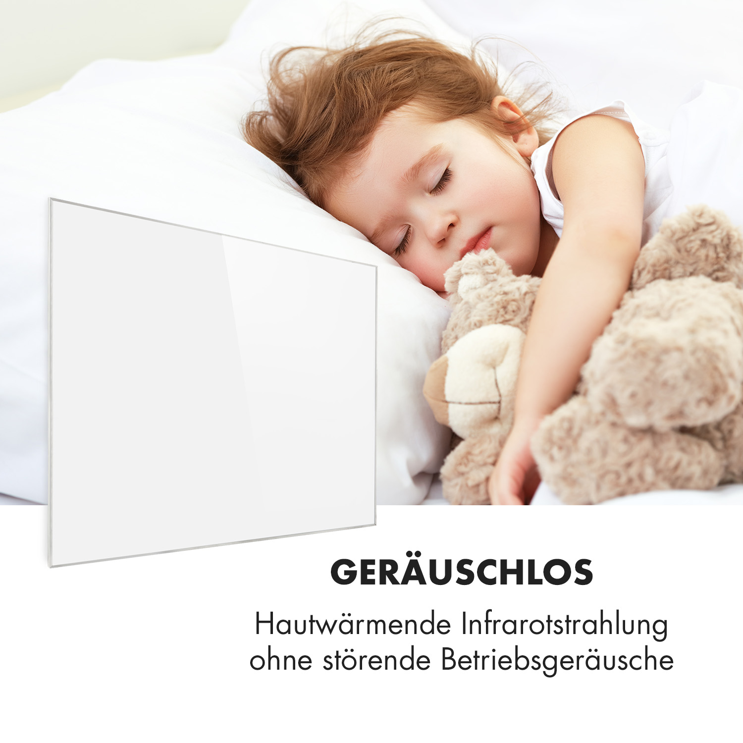 Nahaufnahme eines Stoffes. Der Stoff ist schwarz und hat drei Symbole.