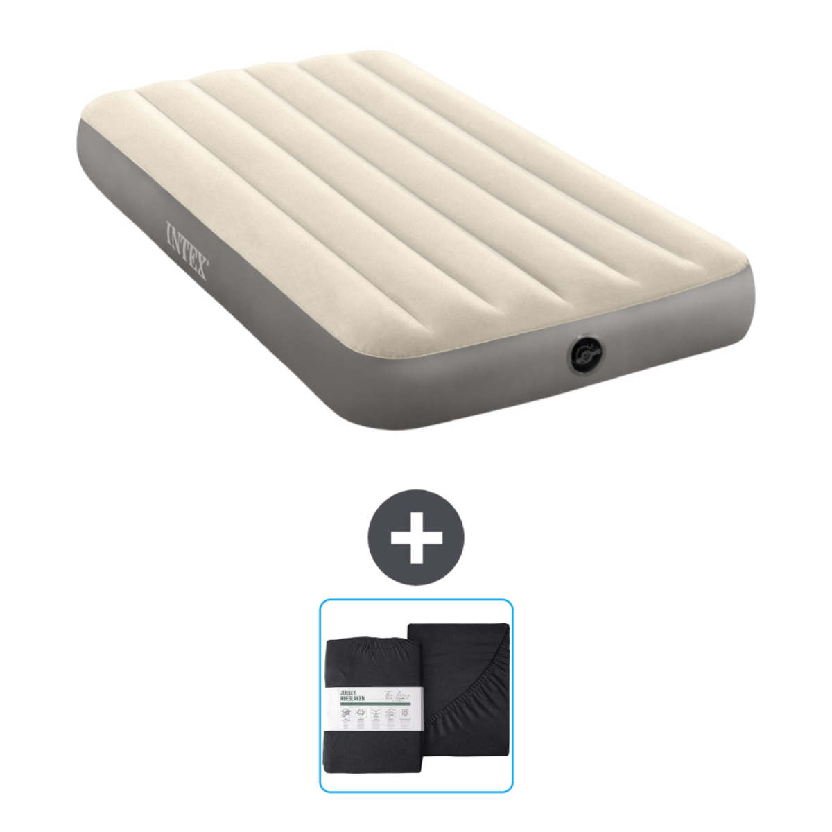 Lit gonflable avec accessoires. Lit et draps.