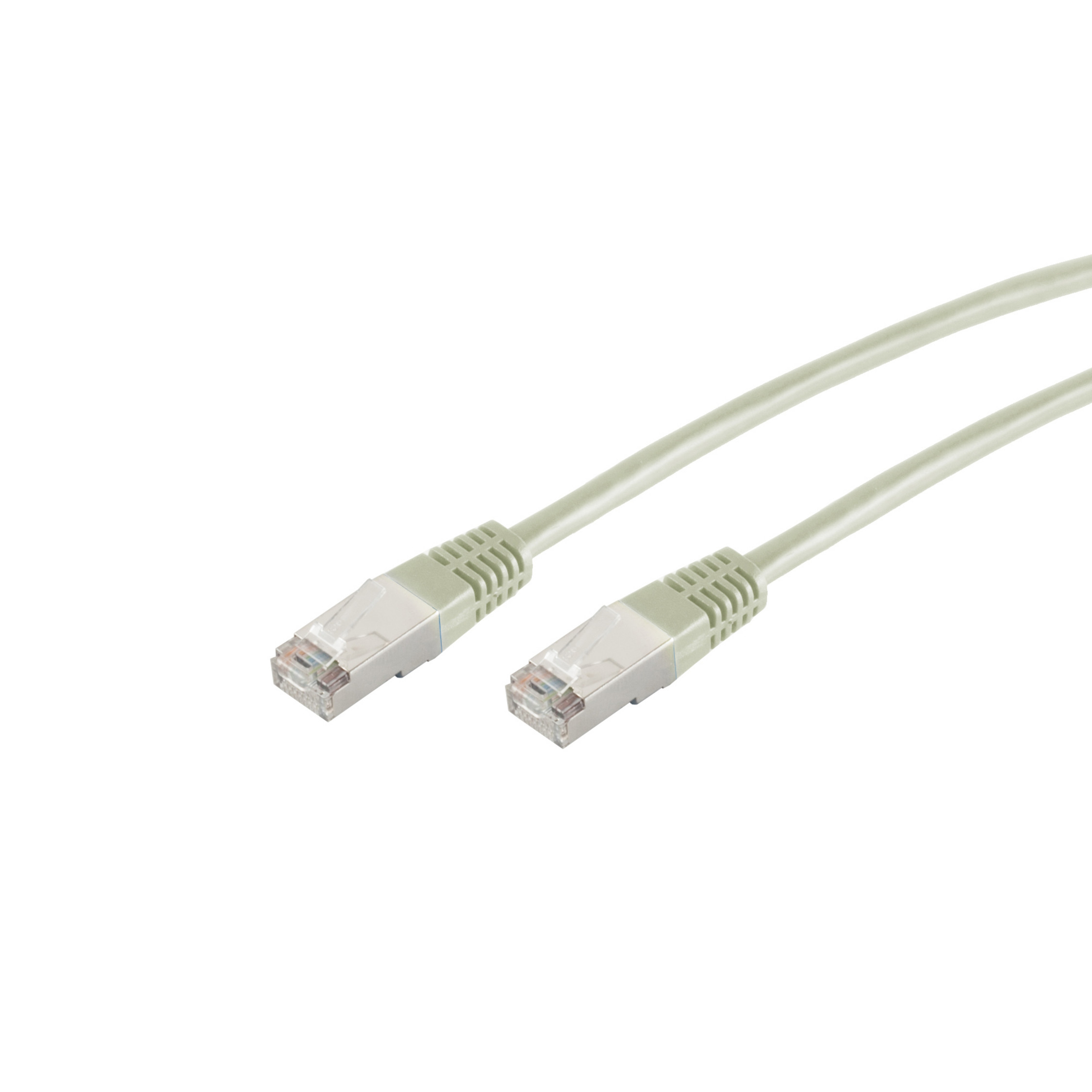Zwei hellgrüne Ethernet-Kabel mit Steckern auf weißem Hintergrund.