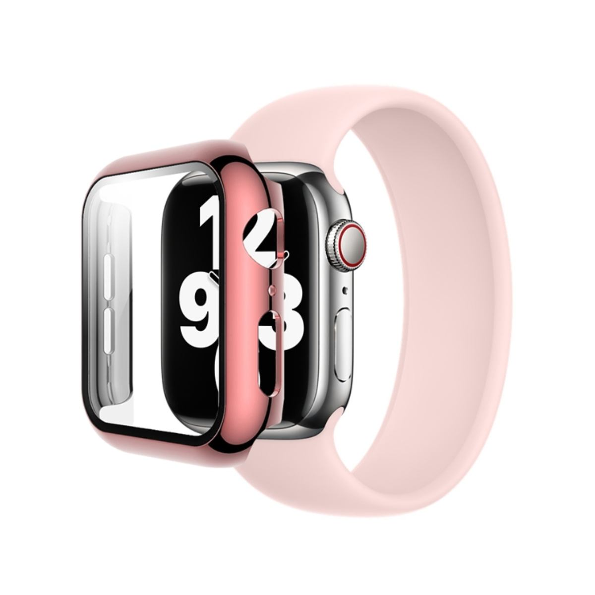 Apple Watch con cinturino e custodia.